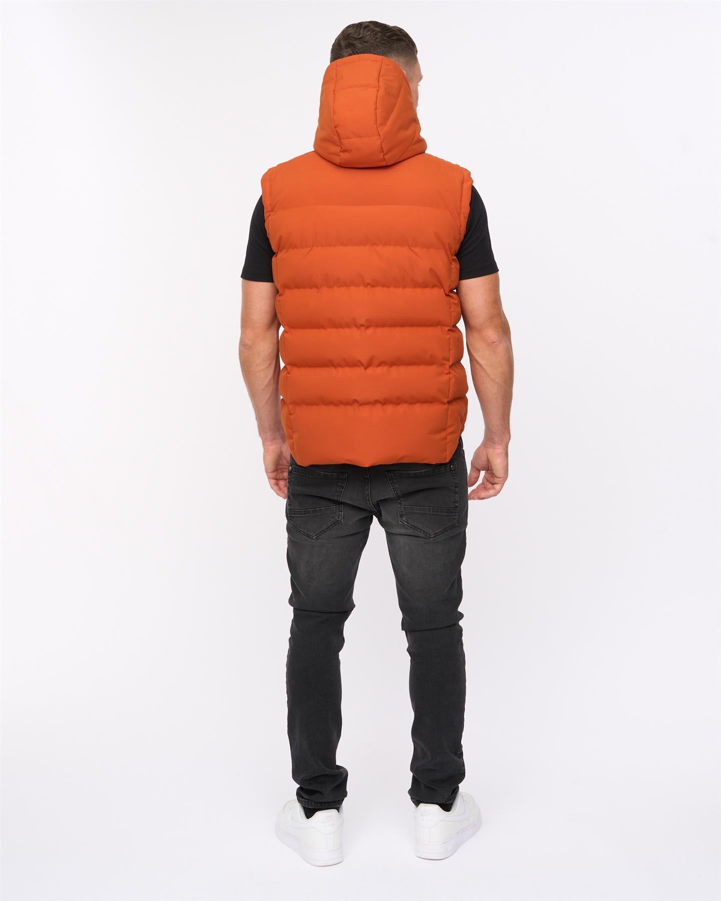 Mens Kampleys Embossed Gilet Burnt Orange