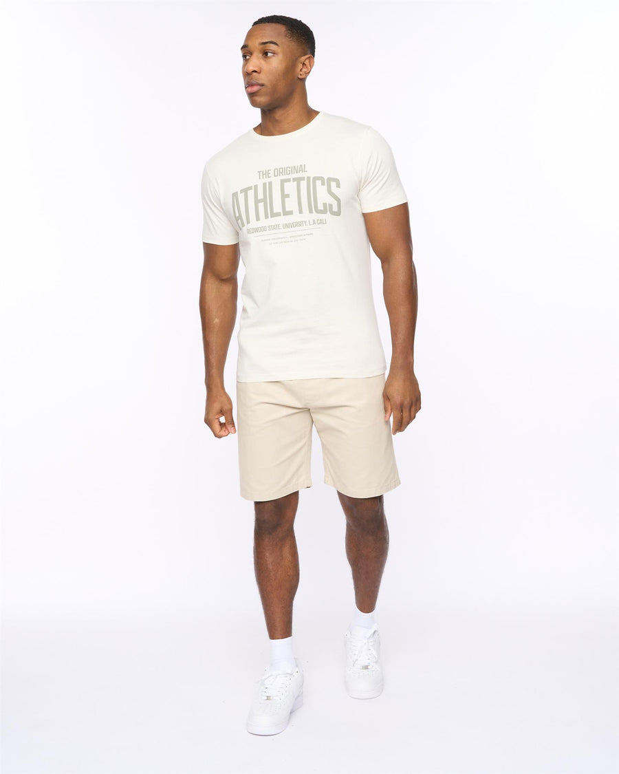Mens Blansmoore Elastic Waist Shorts Light Stone