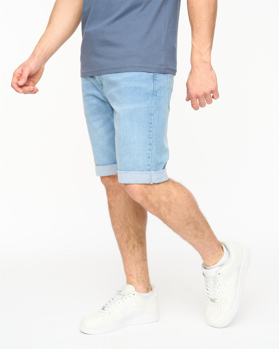 Mens Youlgreeve Belted Denim Shorts Light Wash