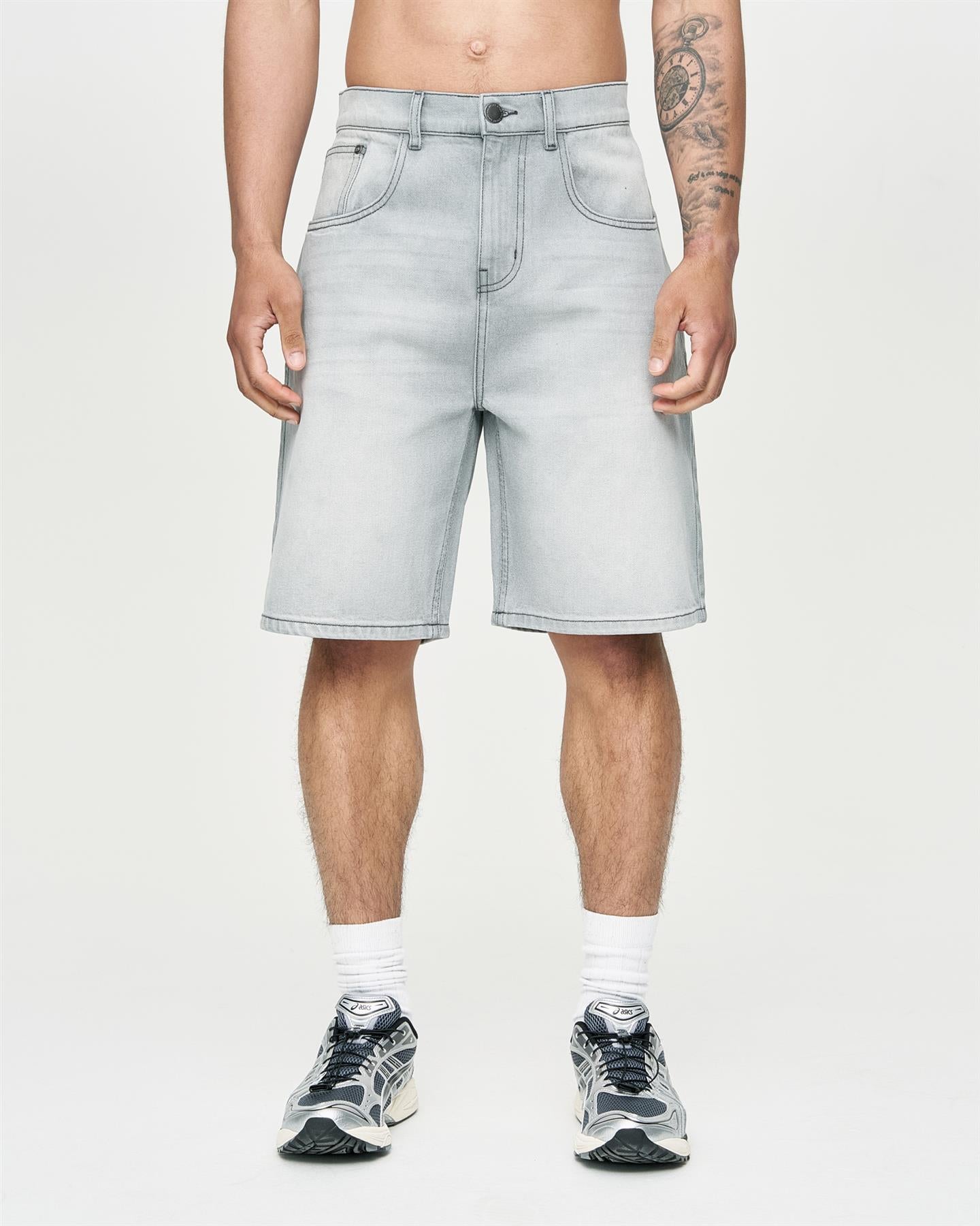 Mens Studio Dubl Jorts Light Grey Wash