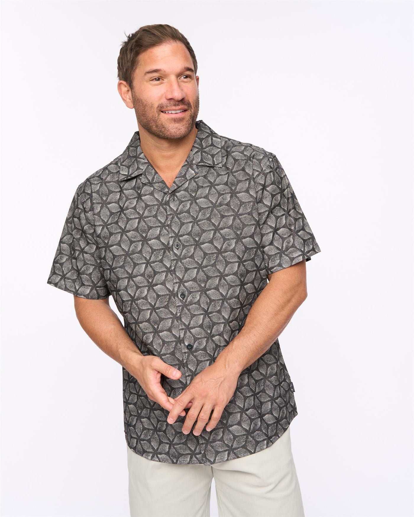 Mens Caladium Short Sleeve Shirt Black