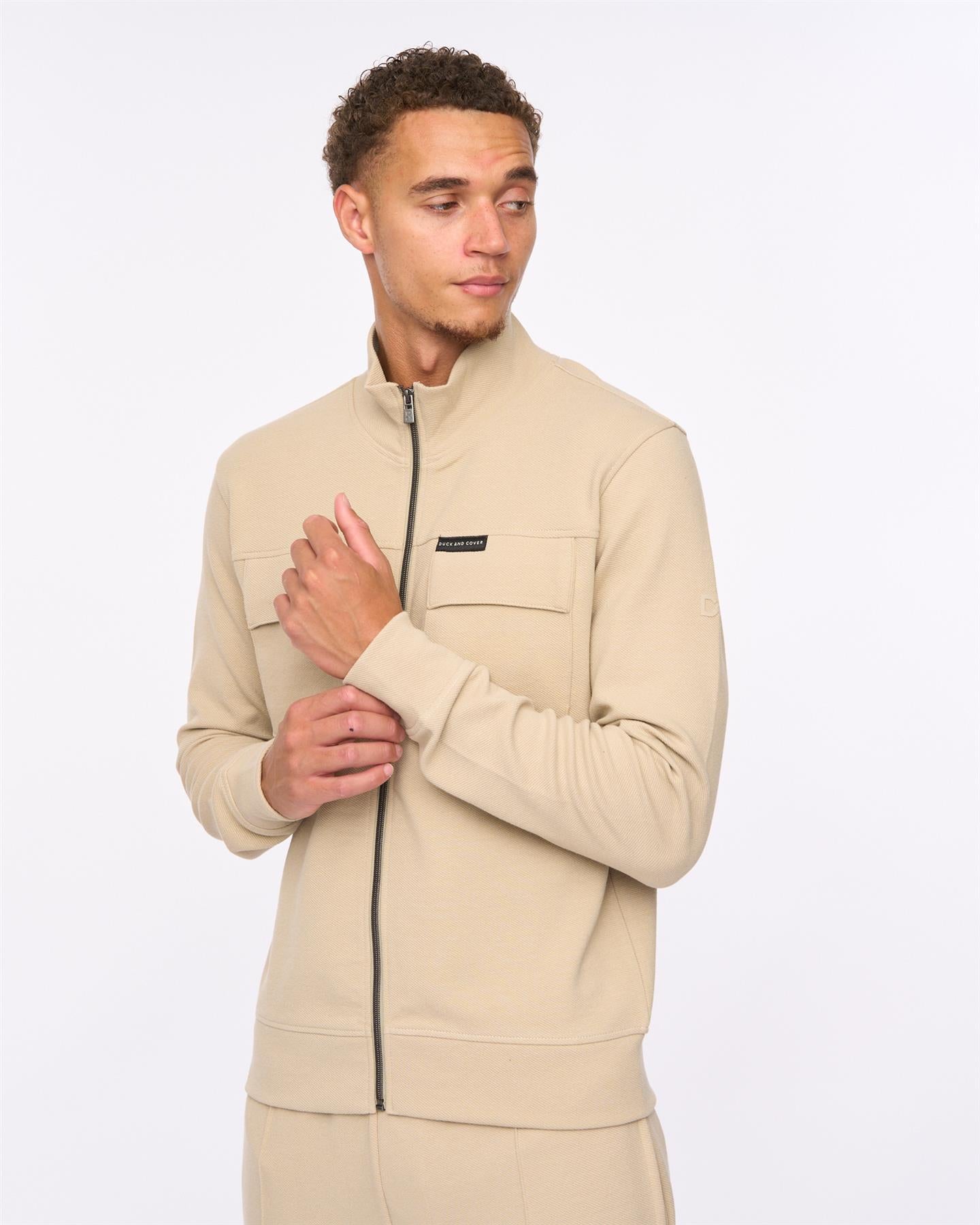 Mens Tames Zip Thru Sweat Stone