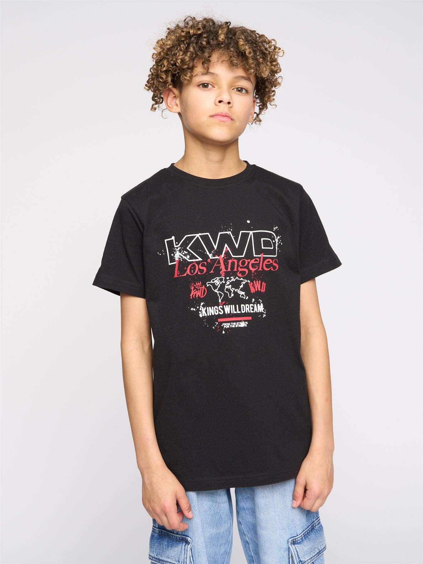 Kids Boys Mapped T-Shirt Black