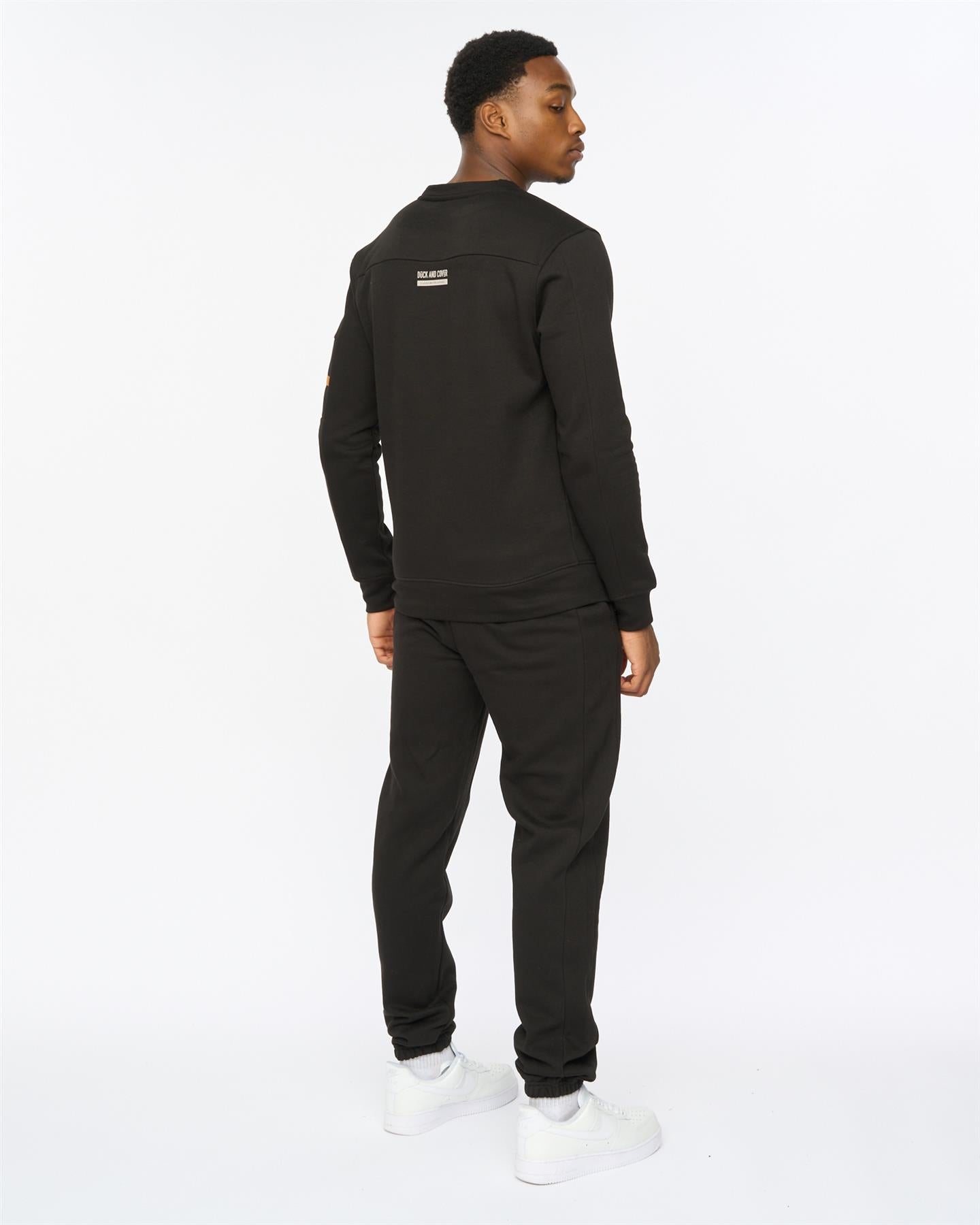 Mens Applewood Crew & Joggers Set Black