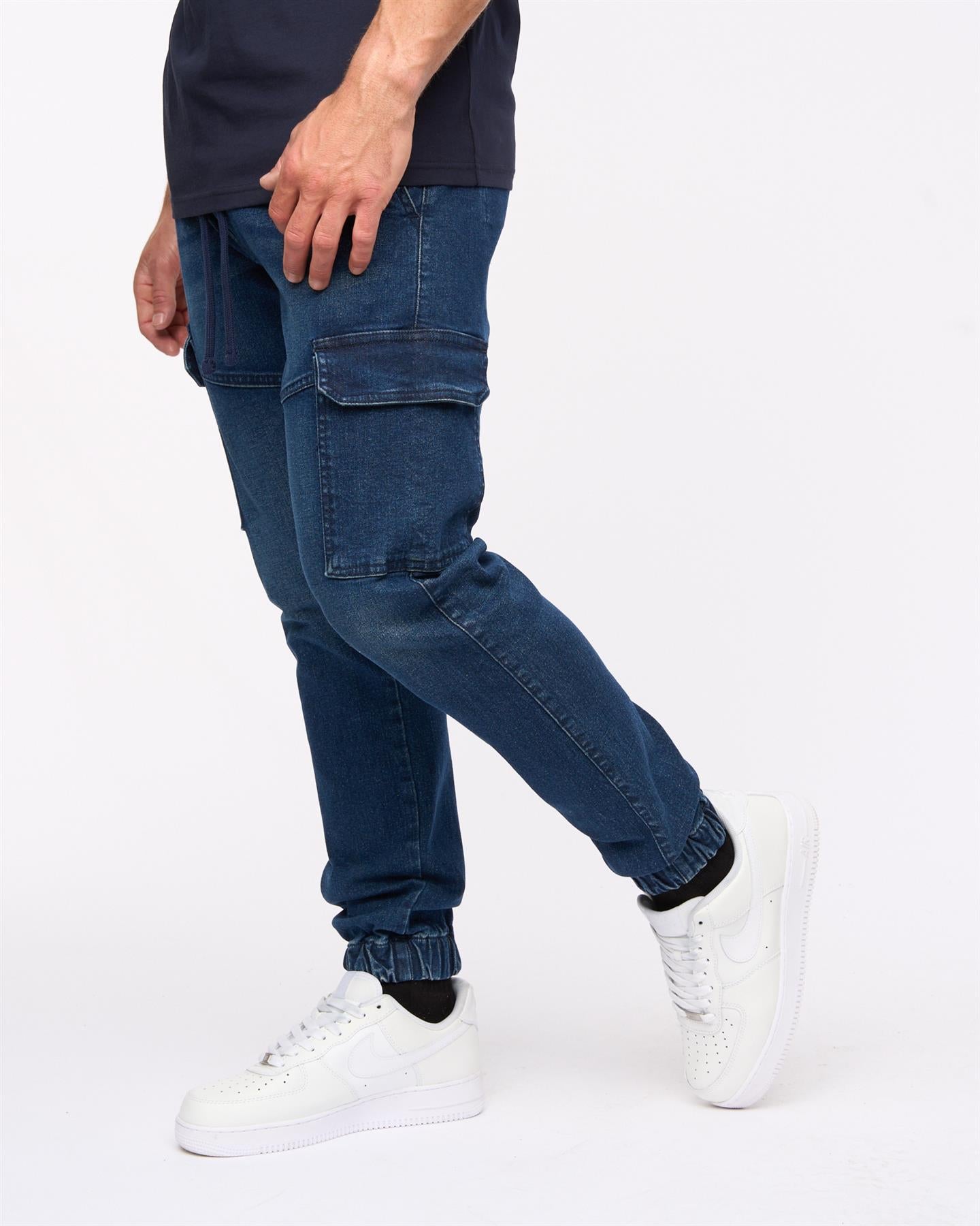 Malimore Cargo Cuff Jeans Dark Wash