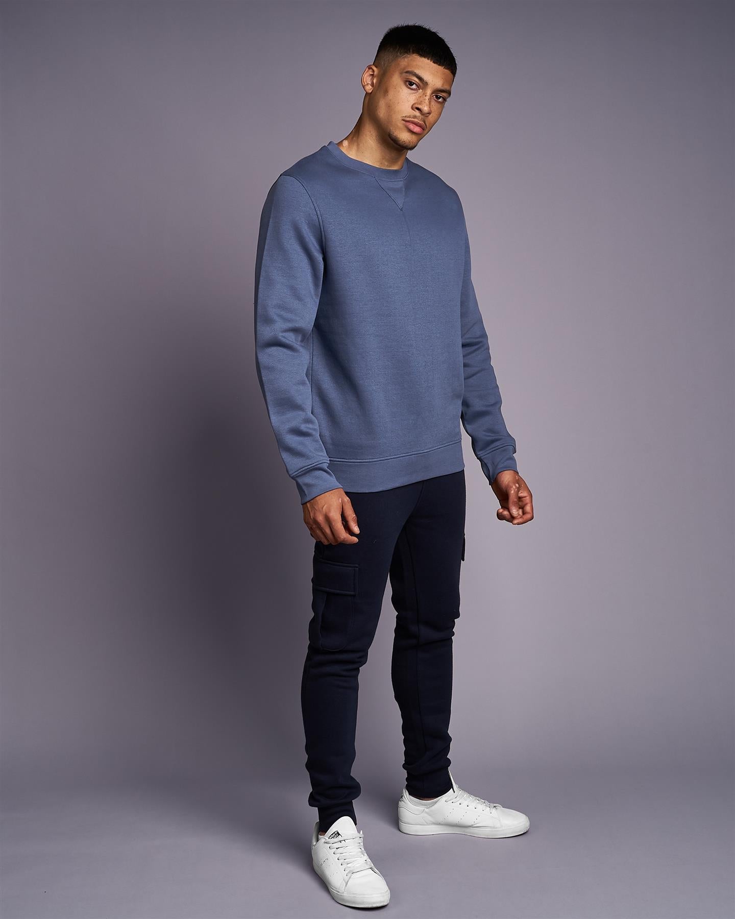Mens Cranwood Crew Sweat Bearing Sea Blue