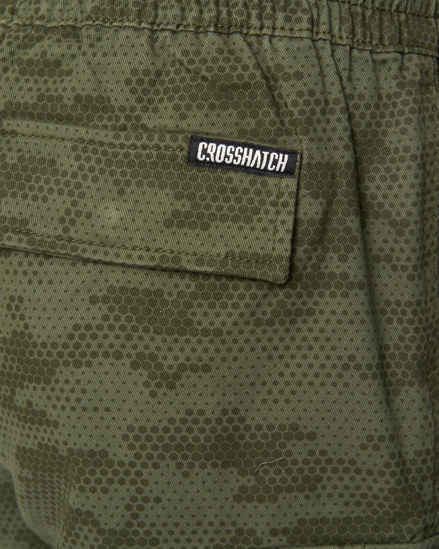 Mens Janscore Elastic Waist Cargo Shorts Deep Olive