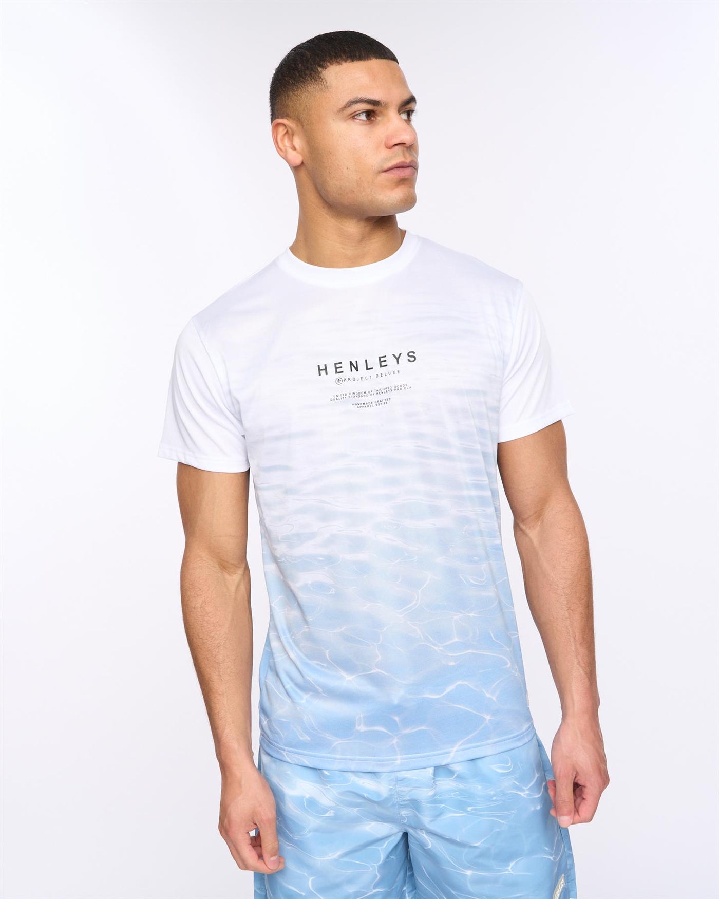 Mens Henpool T-Shirt Denim Blue