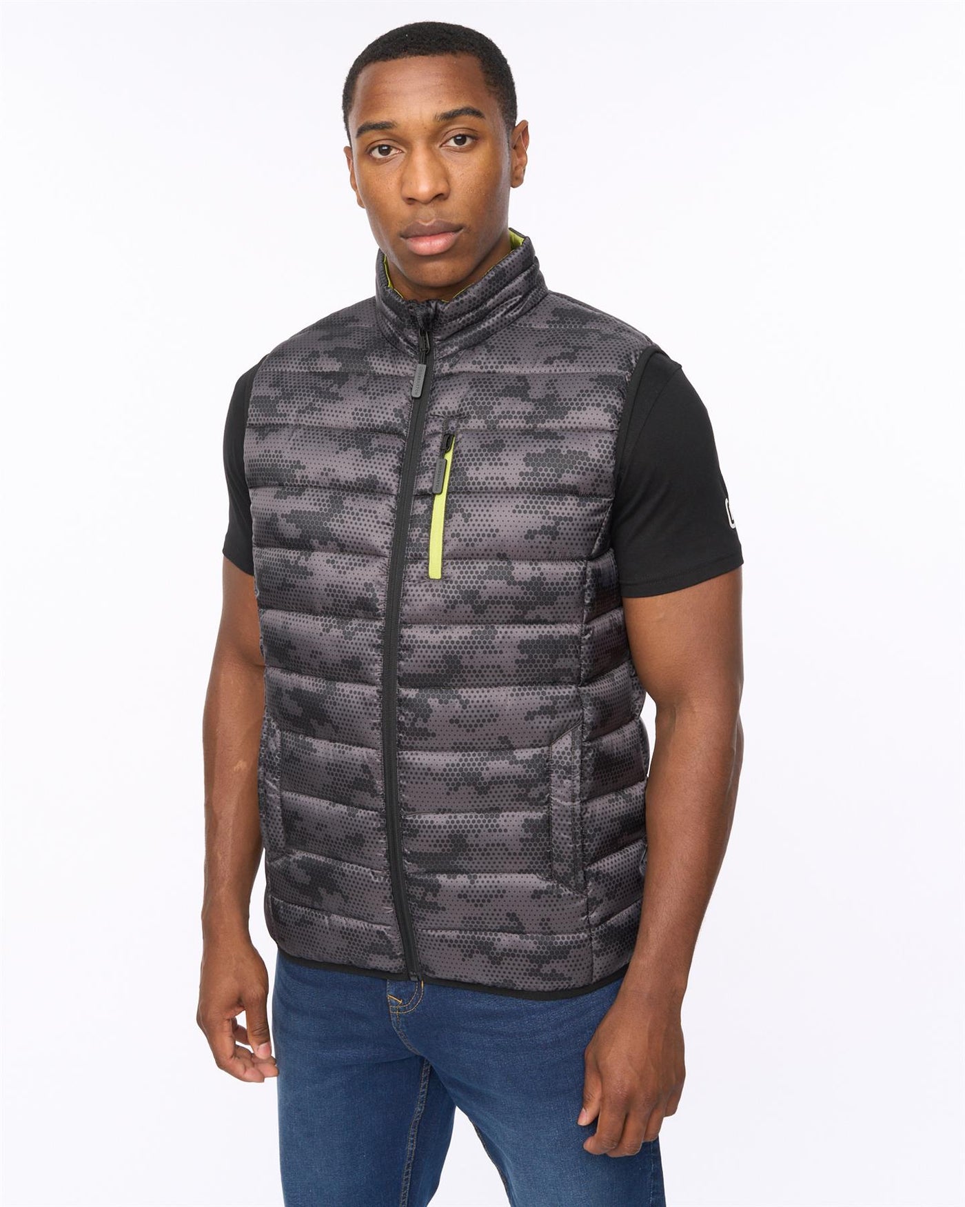 Mens Gattering Gilet Charcoal Camo