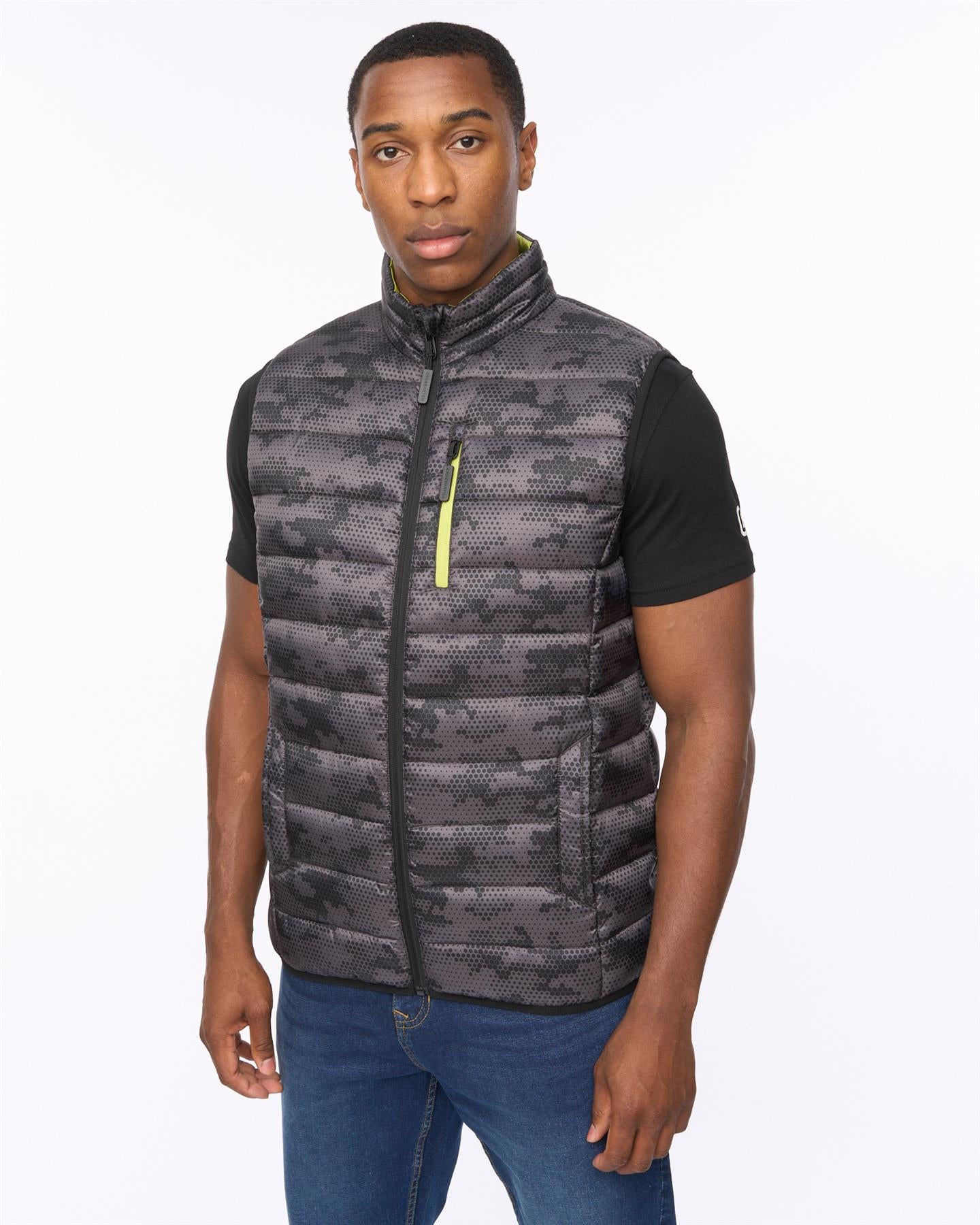 Mens Gattering Gilet Charcoal Camo