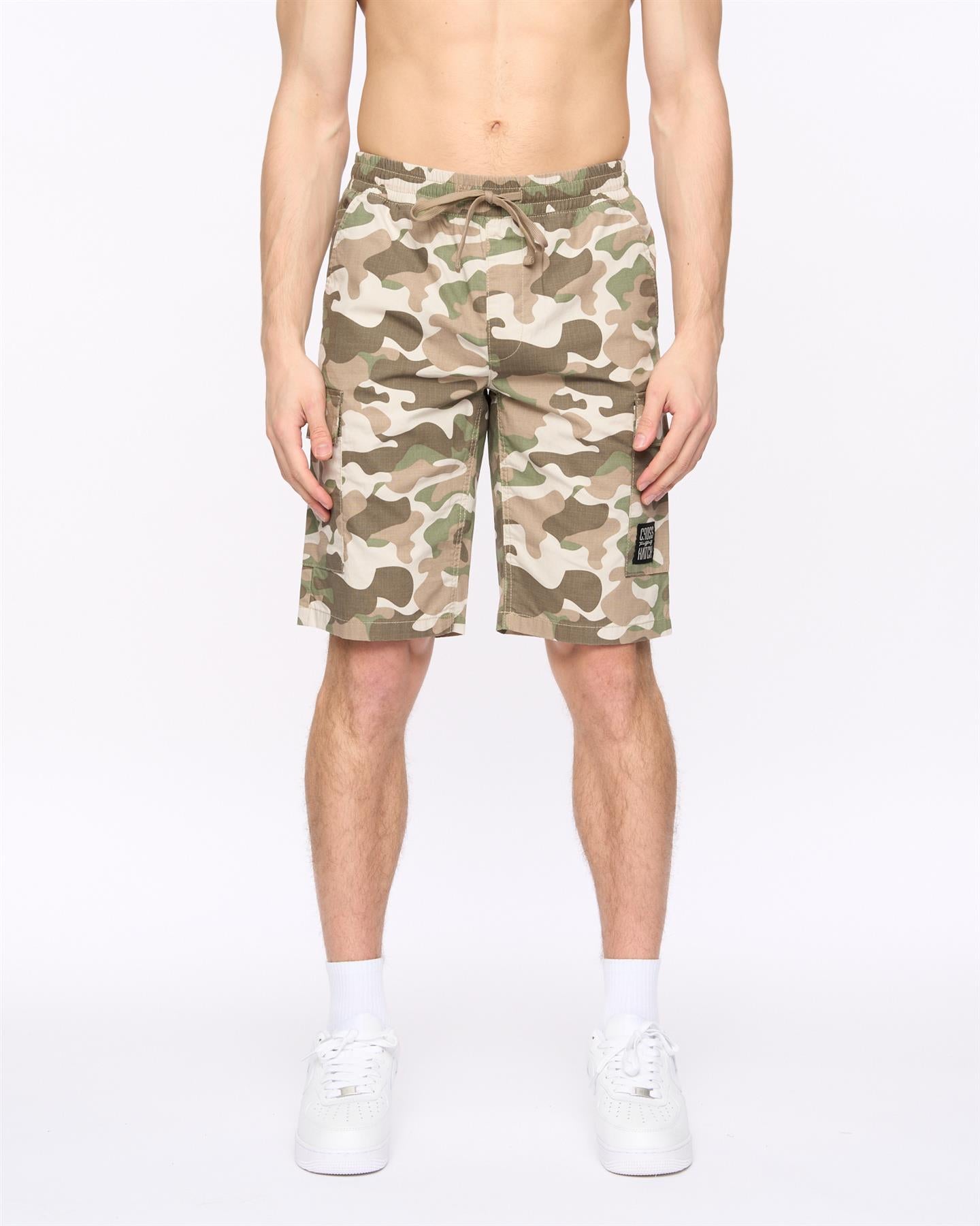 Mens Camtort Camo Shorts Pebble