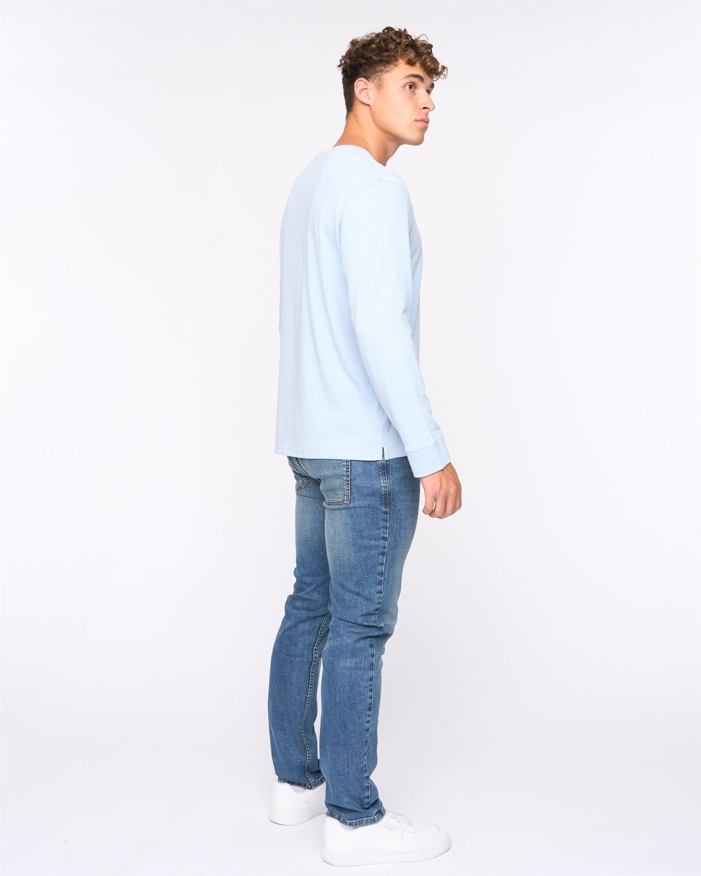 Mens Apsley Long Sleeve T-Shirt Light Blue