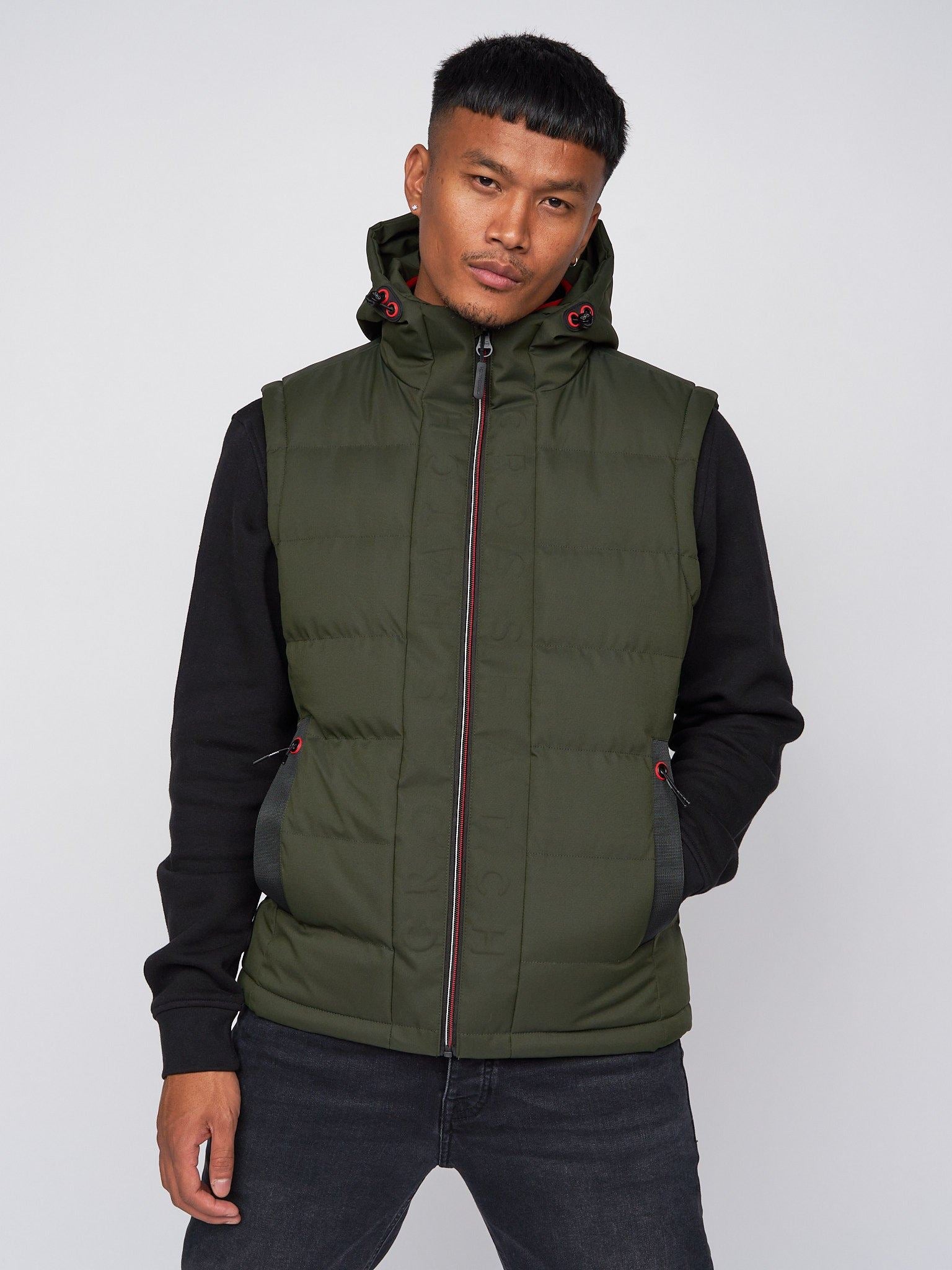 Mens Kampnew Embossed Gilet Dark Olive