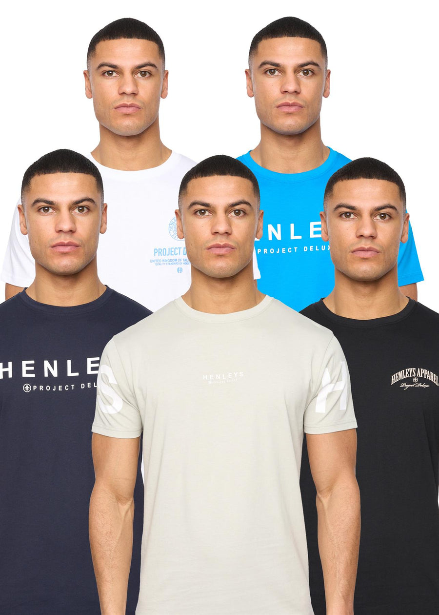 Mens Multhen T-Shirt 5pk Assorted