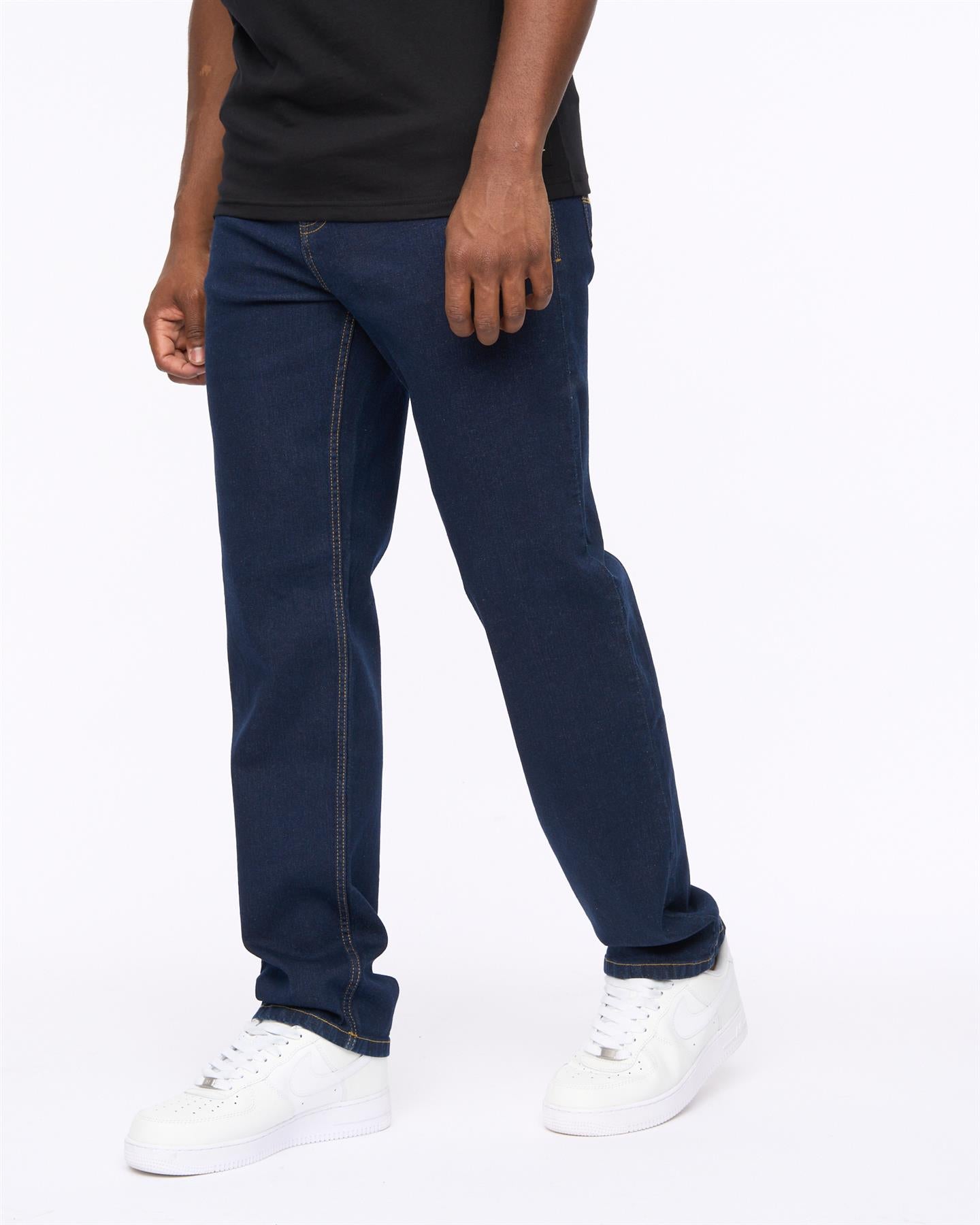Mens Detendu Relax Fit Jeans Raw Wash