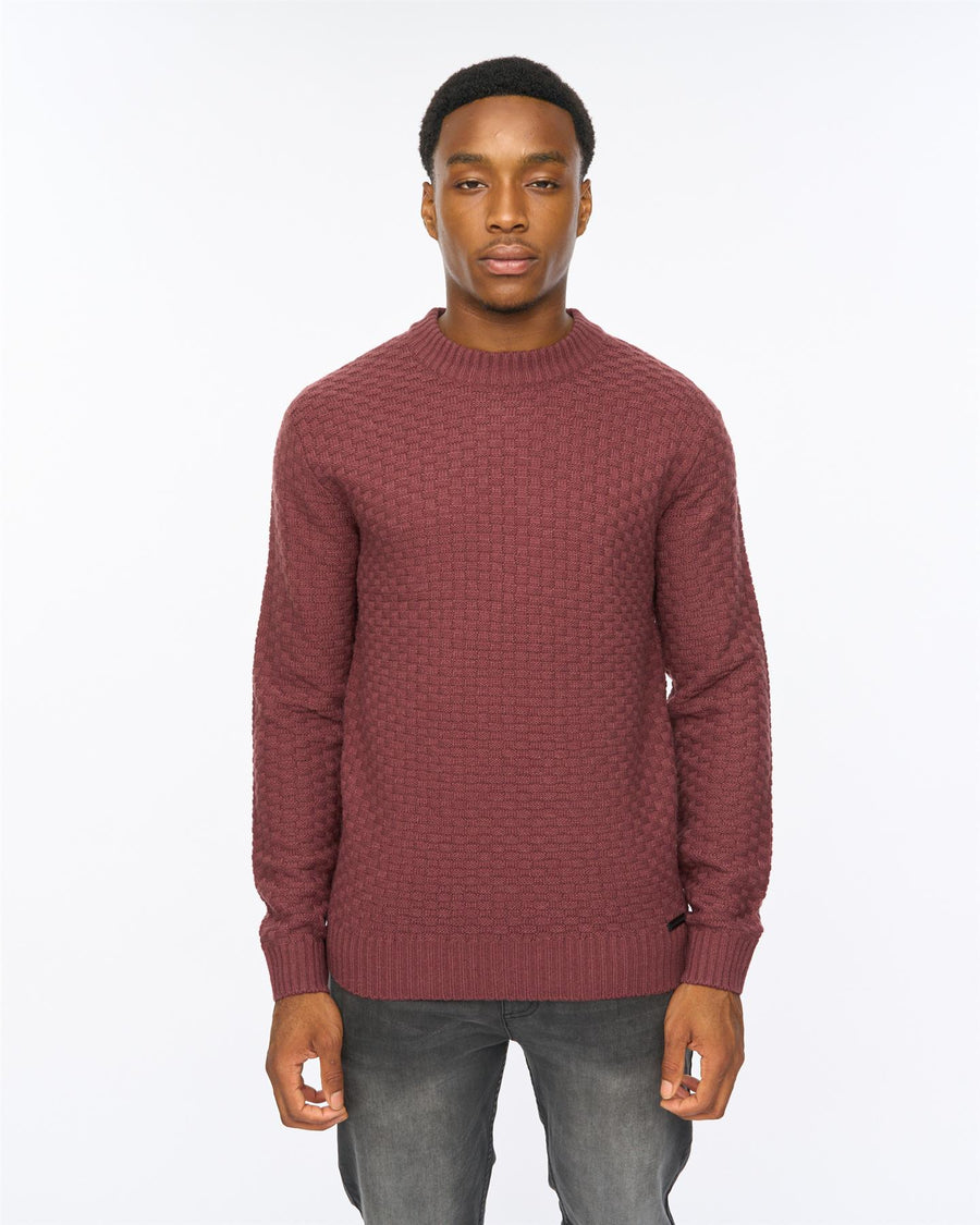 Mens Matera Textured Knit Raisin