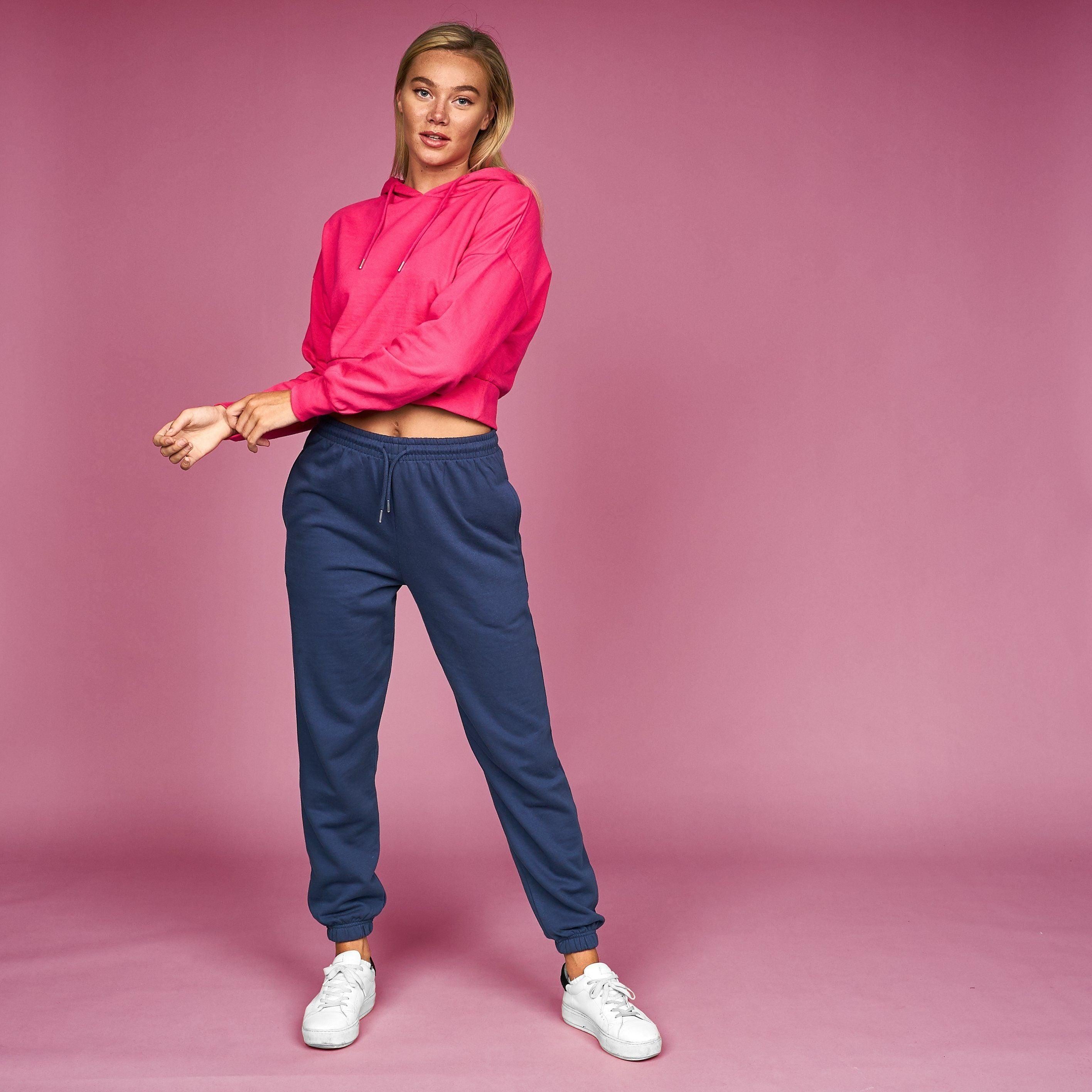 Womens Danica Crop Hoodie Magenta