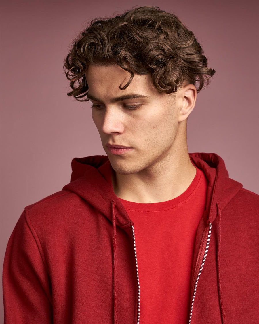 Garret Zip Thru Hoodie Red