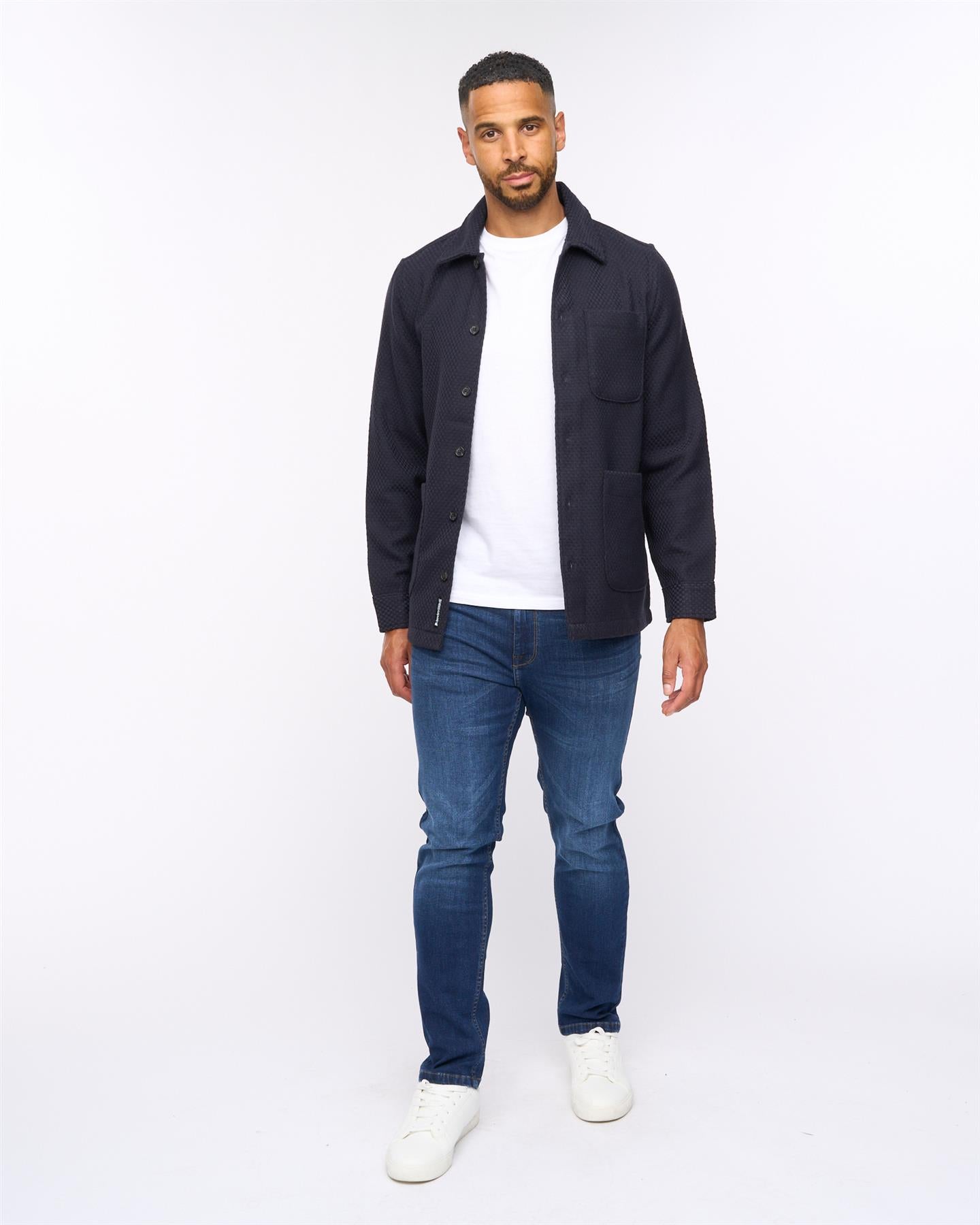 Haynerson Textured Overshirt Navy