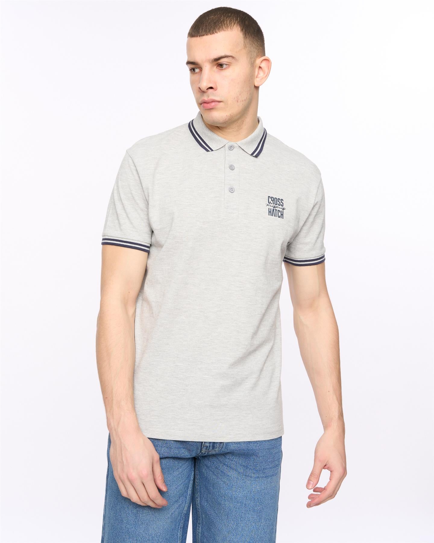 Mens Changra Polo Grey Marl