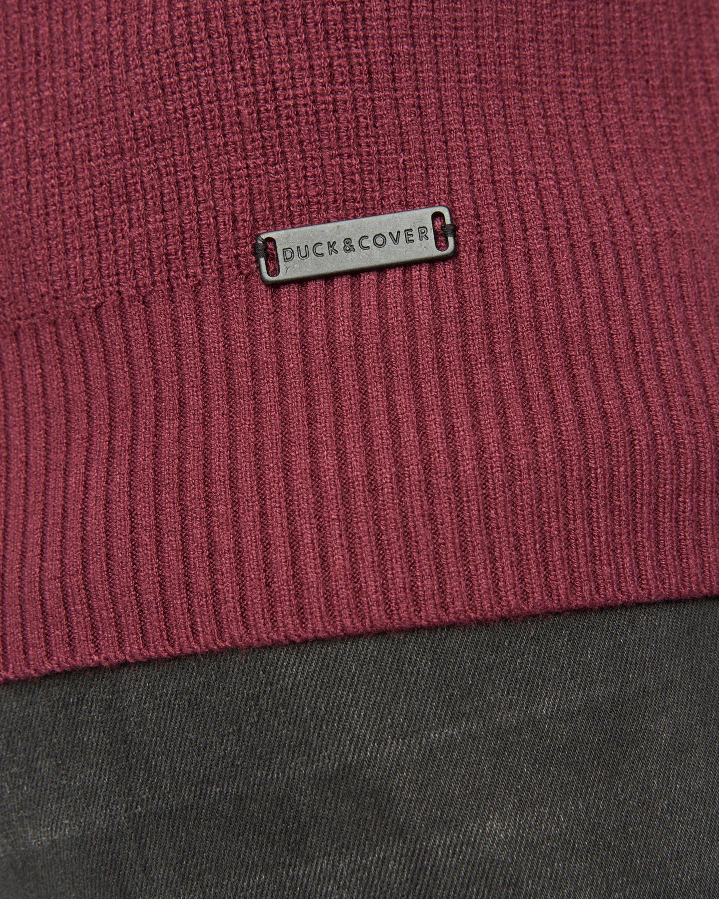 Mens Potenza 1/4 Zip Knit Raisin