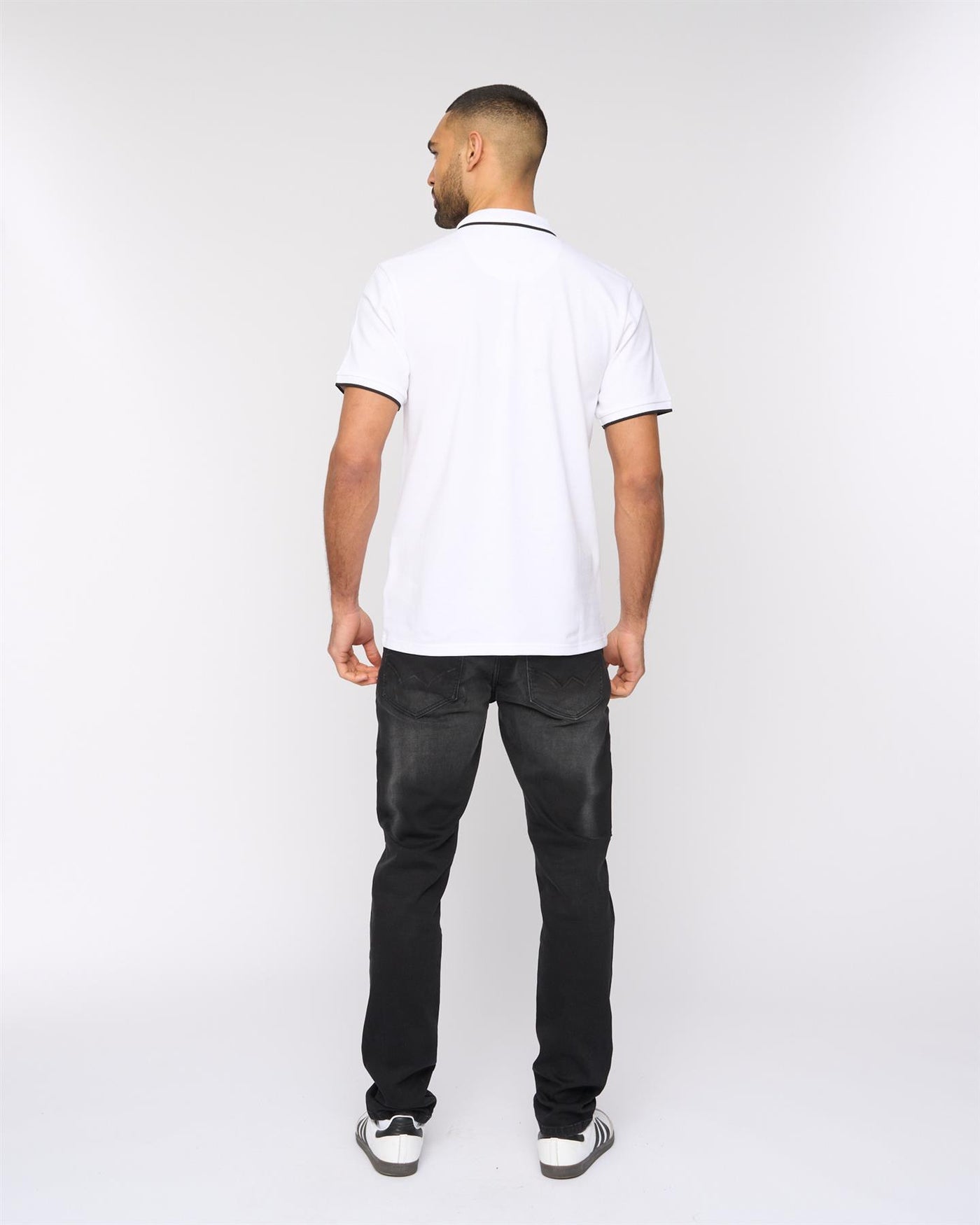 Mens Oakden Zip Front Polo White