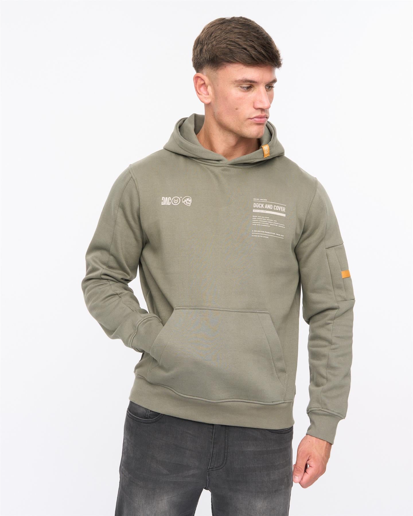 Mens Skullmatic Hoodie Dark Olive