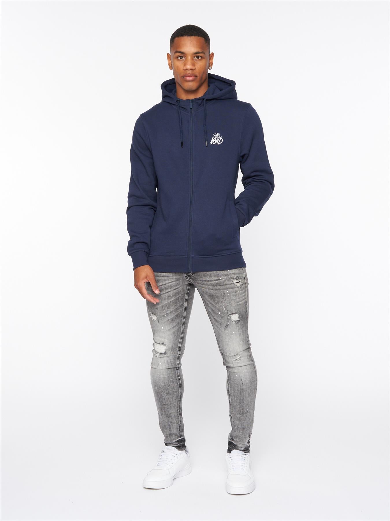 Coby Zip Thru Hoody Navy