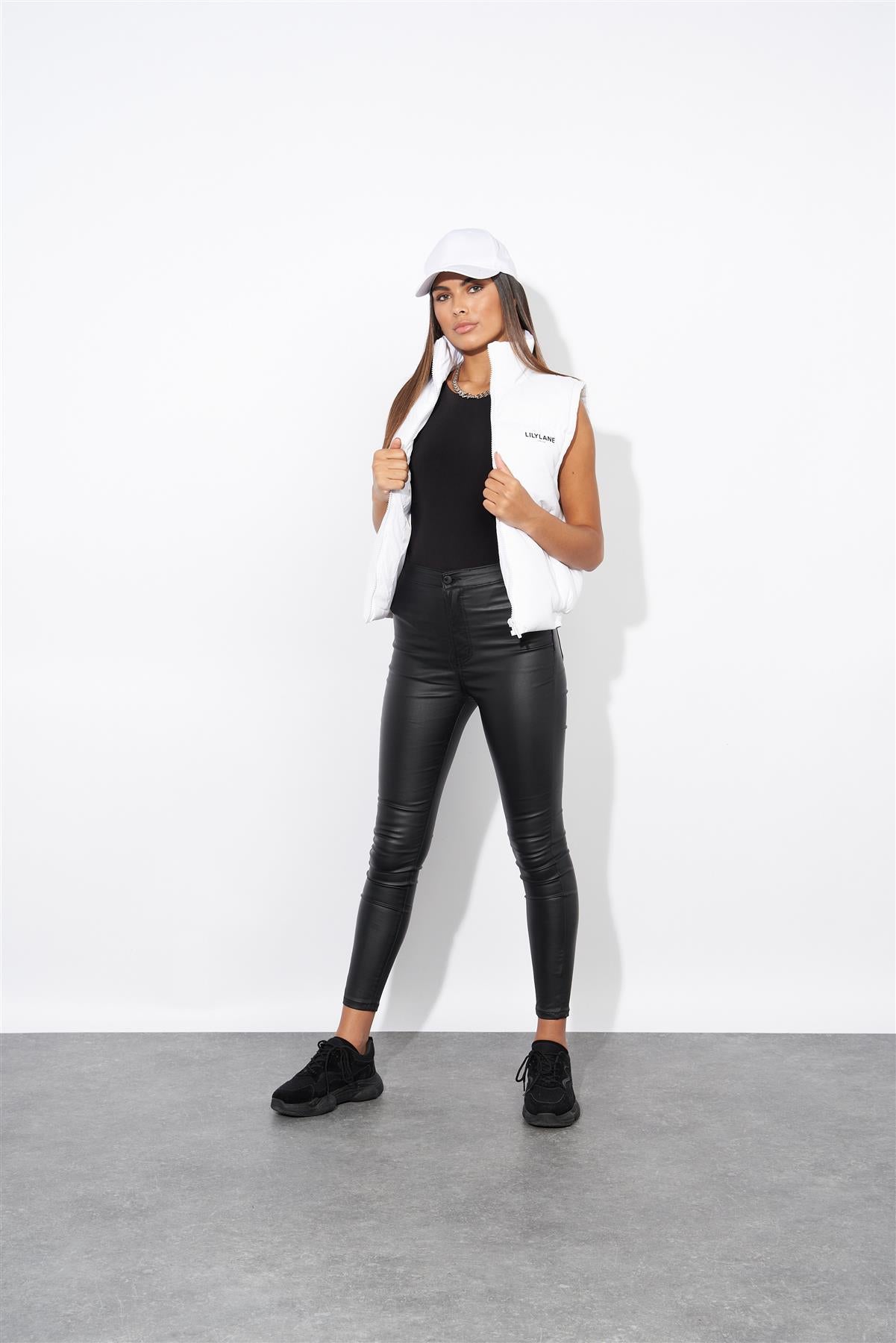 Ladies Lily Lane Jimena Crop Gilet White