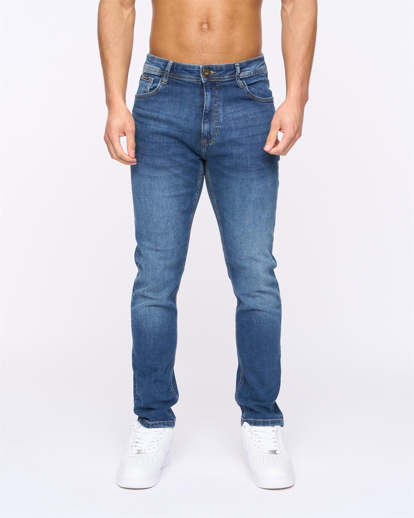 Mens Craze Comfort Fit Jeans Stone Wash
