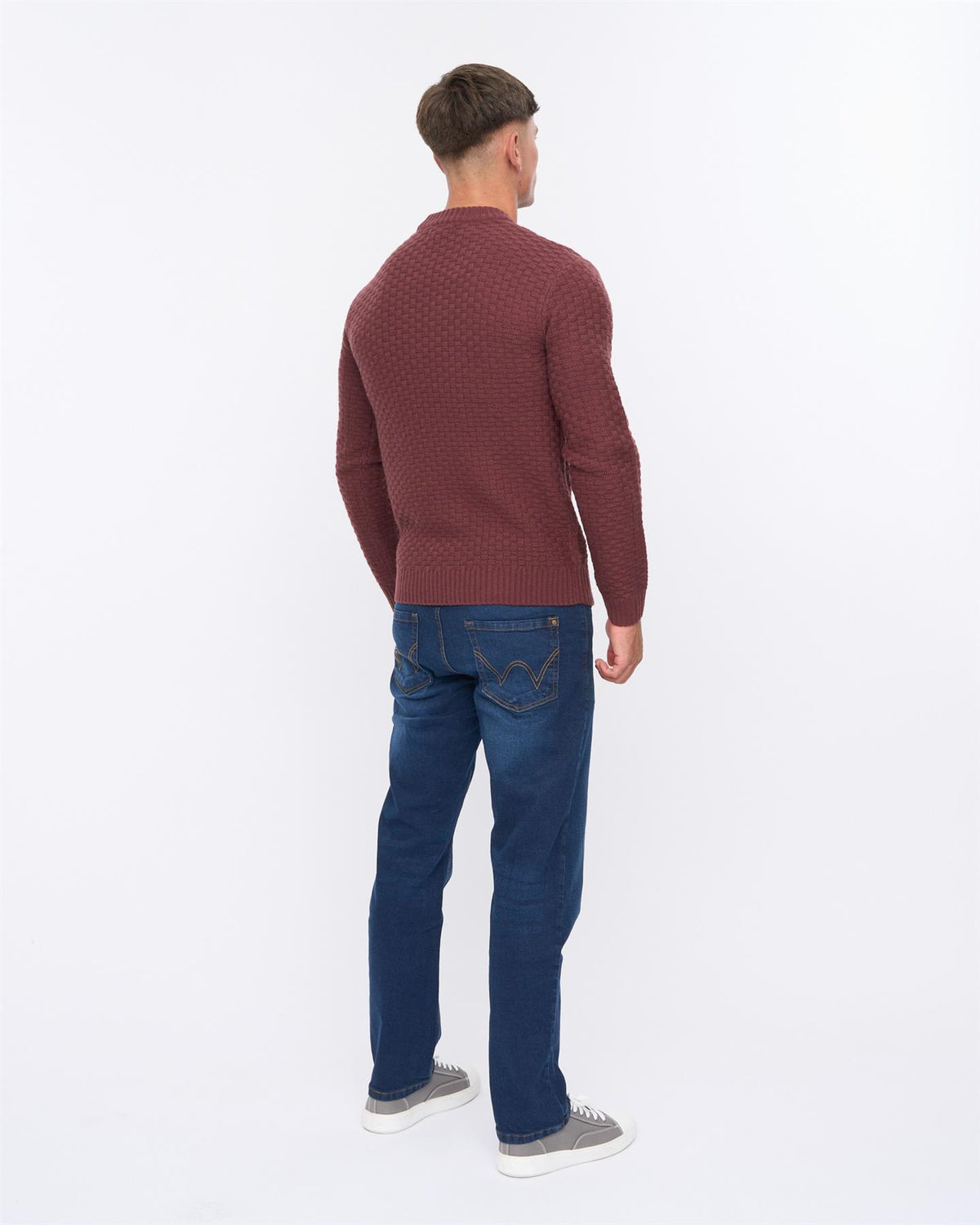 Mens Matera Textured Knit Raisin
