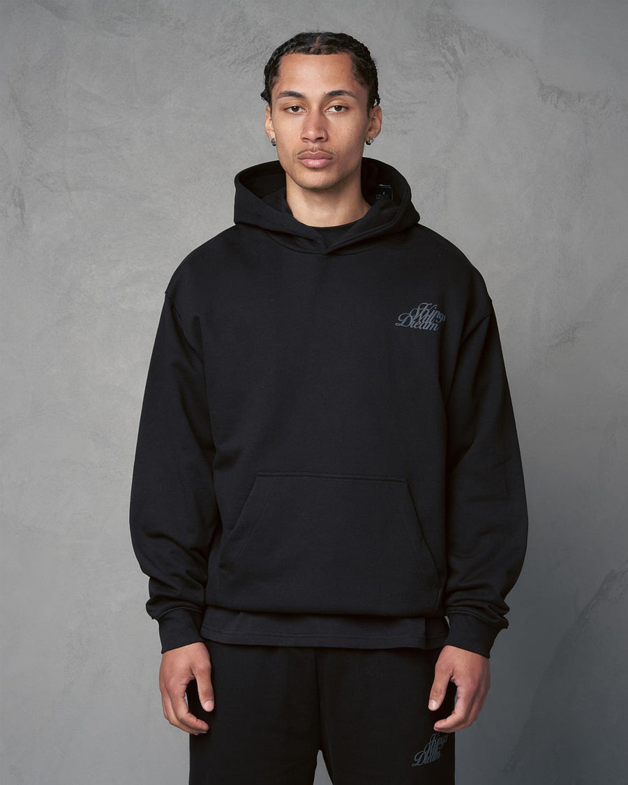 Mens Studio Scripted Hoodie Black