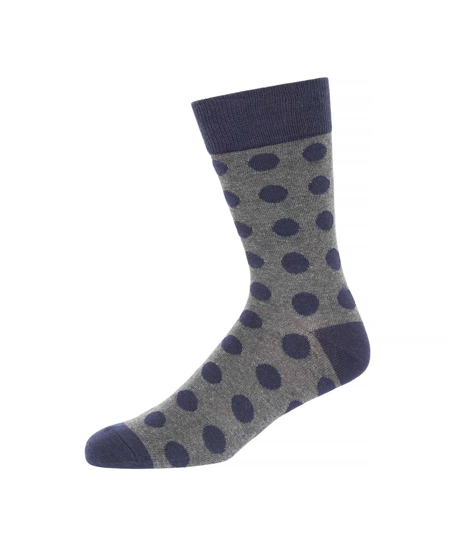 Mens Dot Socks 3pk Marine/Charcoal