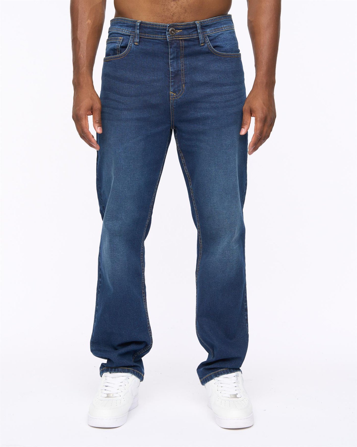 Mens Detendu Relax Fit Jeans Dark Wash