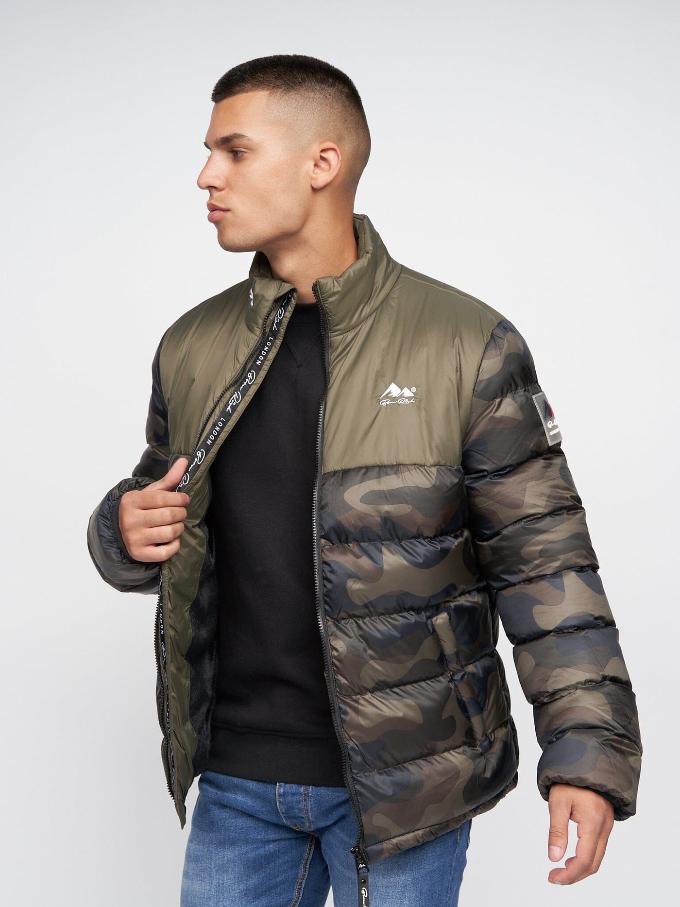 Mens Carlito Oversized Puffa Olive Camo