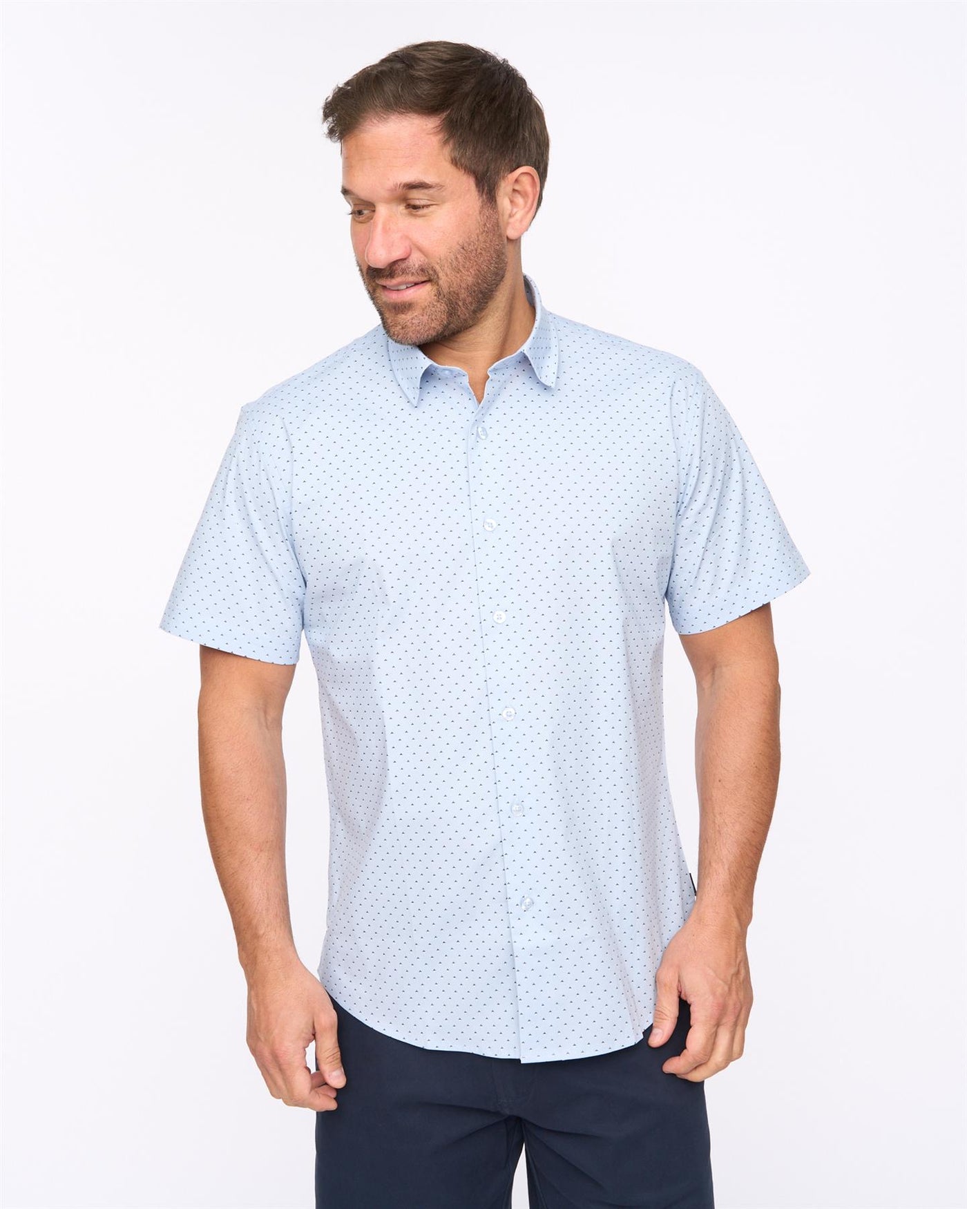 Mens Daymeson Short Sleeve Shirt 2pk Navy/Light Blue