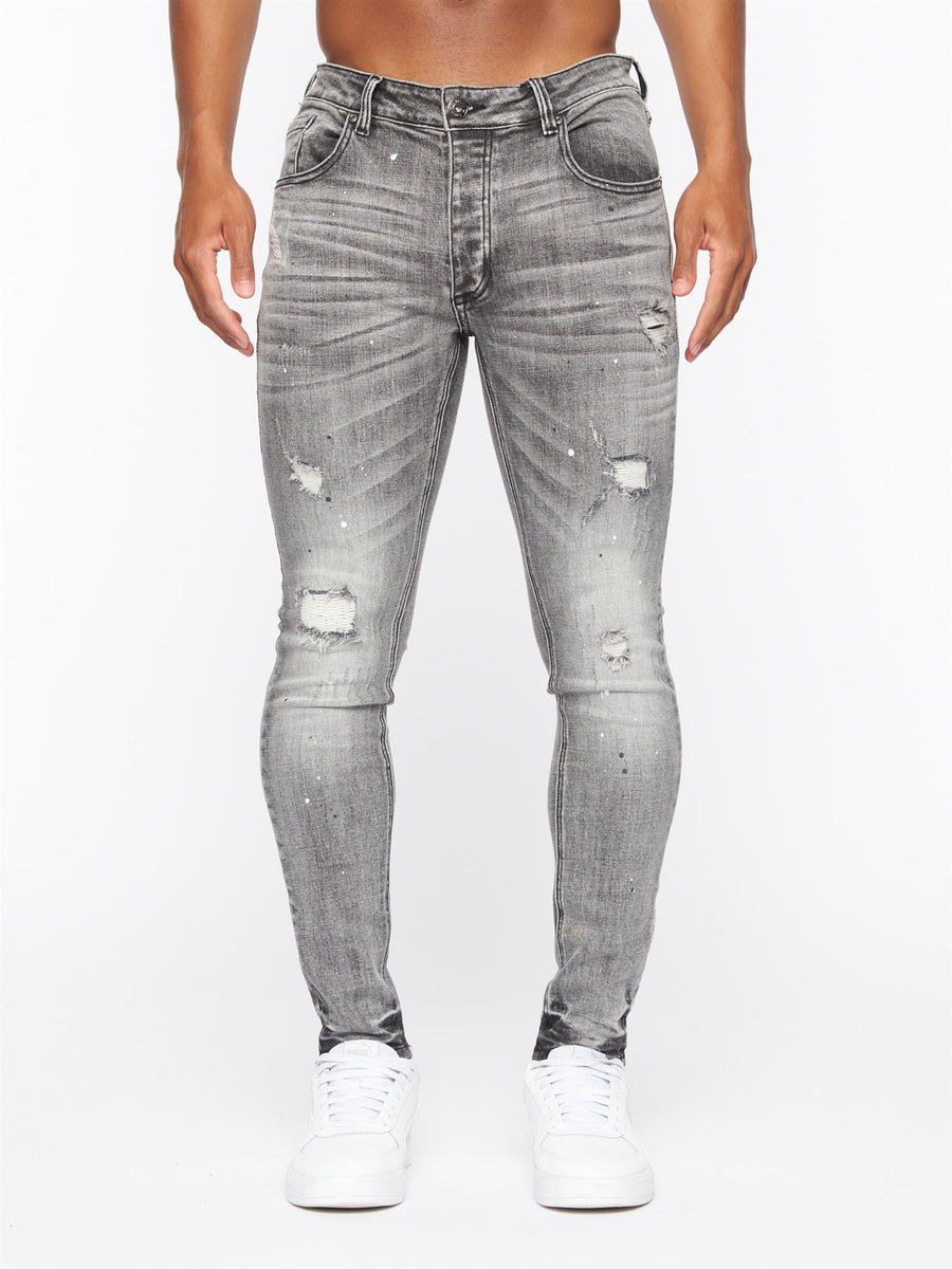 Stalham 2.0 Grey Wash Superslim Denim Jean Grey Wash