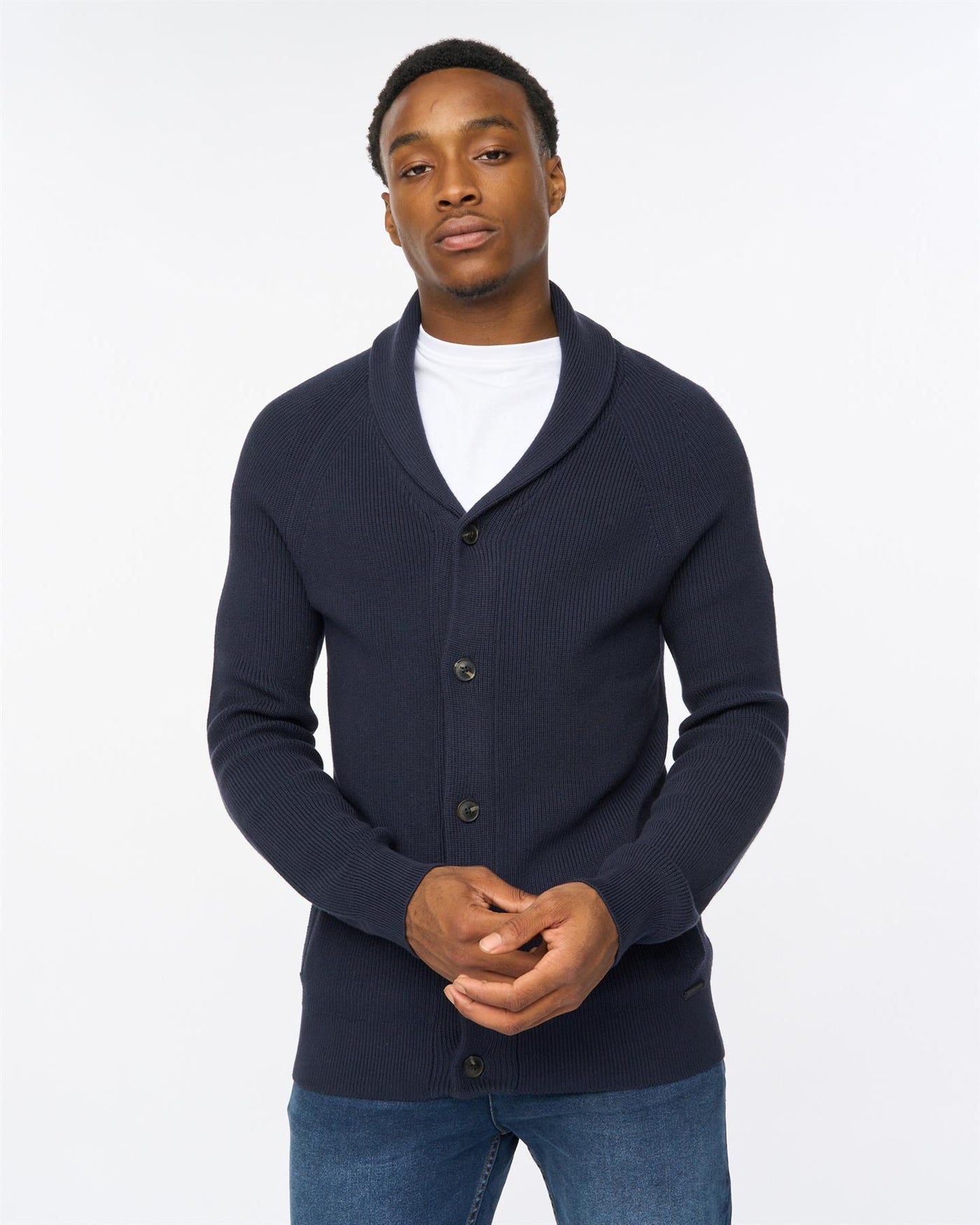 Mens Venosa Shawl Cardigan Navy