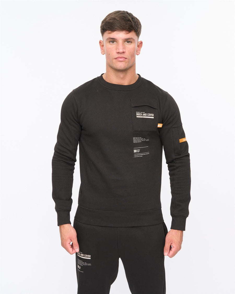 Mens Applewood Crew & Joggers Set Black