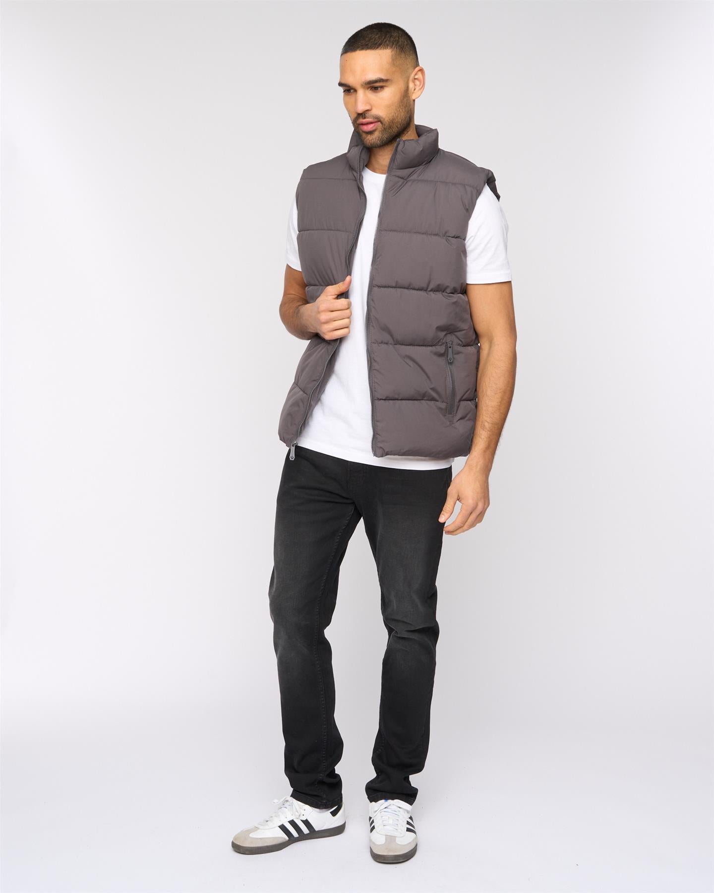 Mens Stanten Puffer Gilet Dark Grey