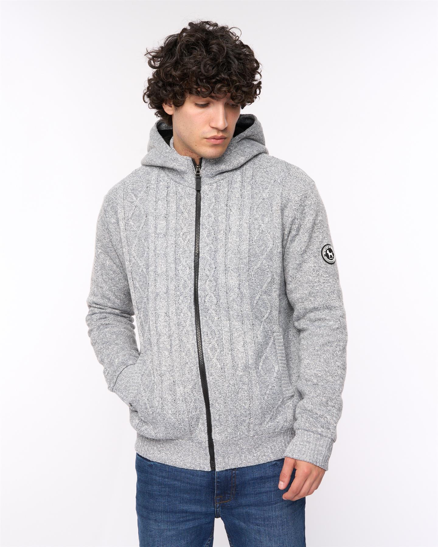 Mens Tonbridge Cardigan Light Grey Marl