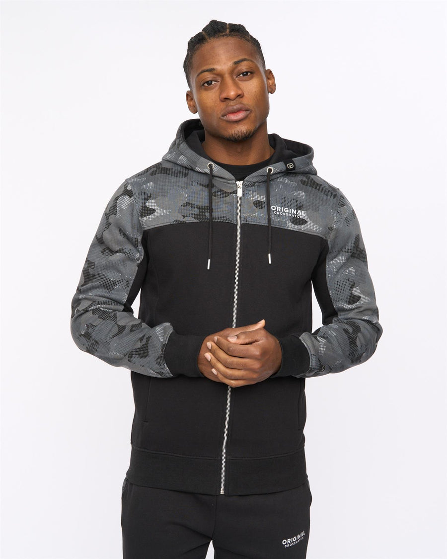 Mens Branton Zip Thru Hoodie Black