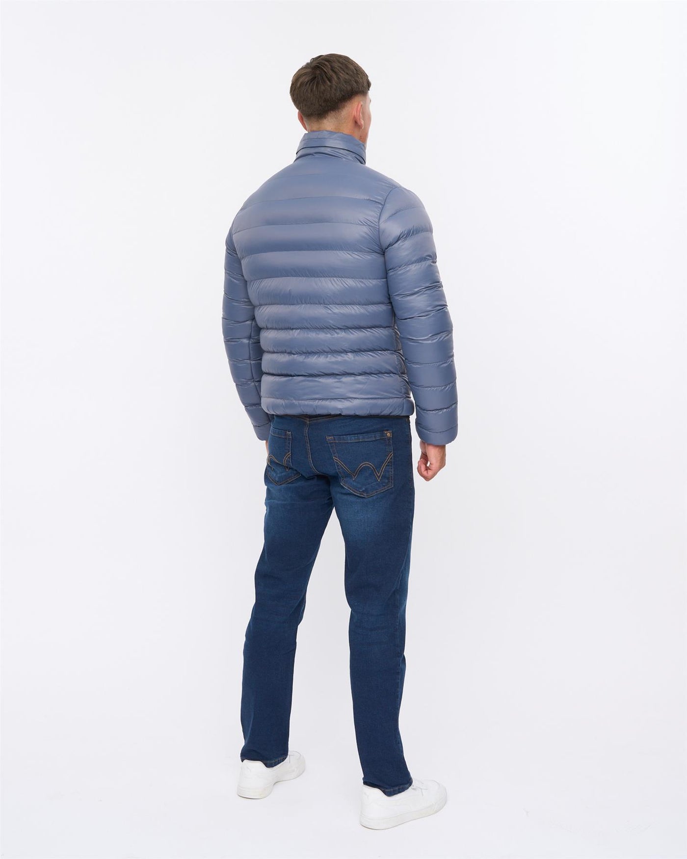 Mens Shemmy Two Quilted Jacket Denim Blue