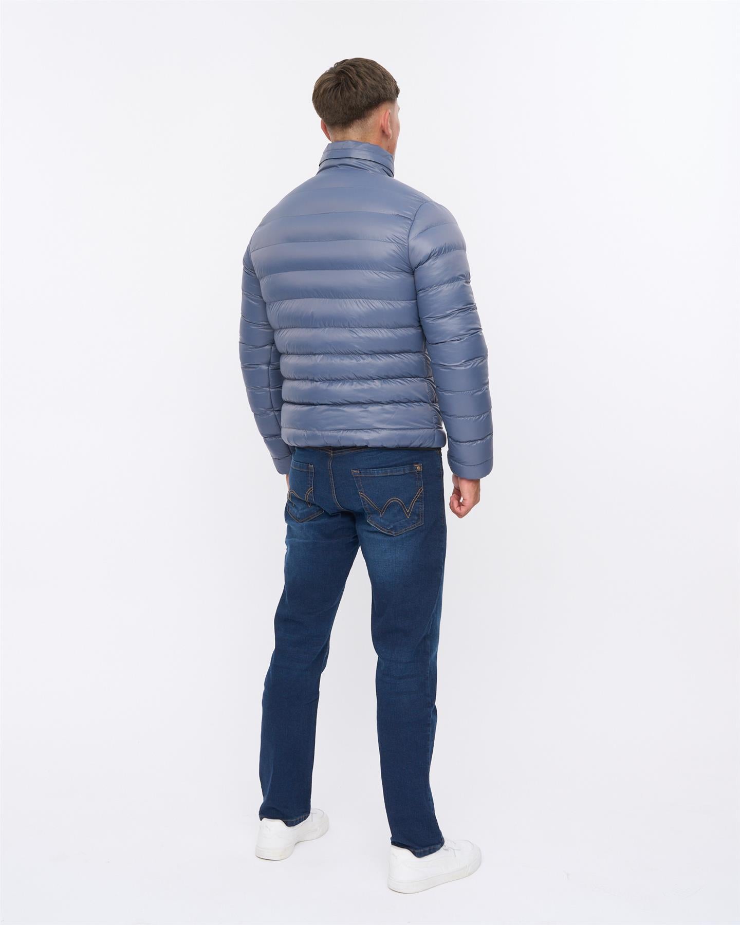 Mens Shemmy Two Quilted Jacket Denim Blue