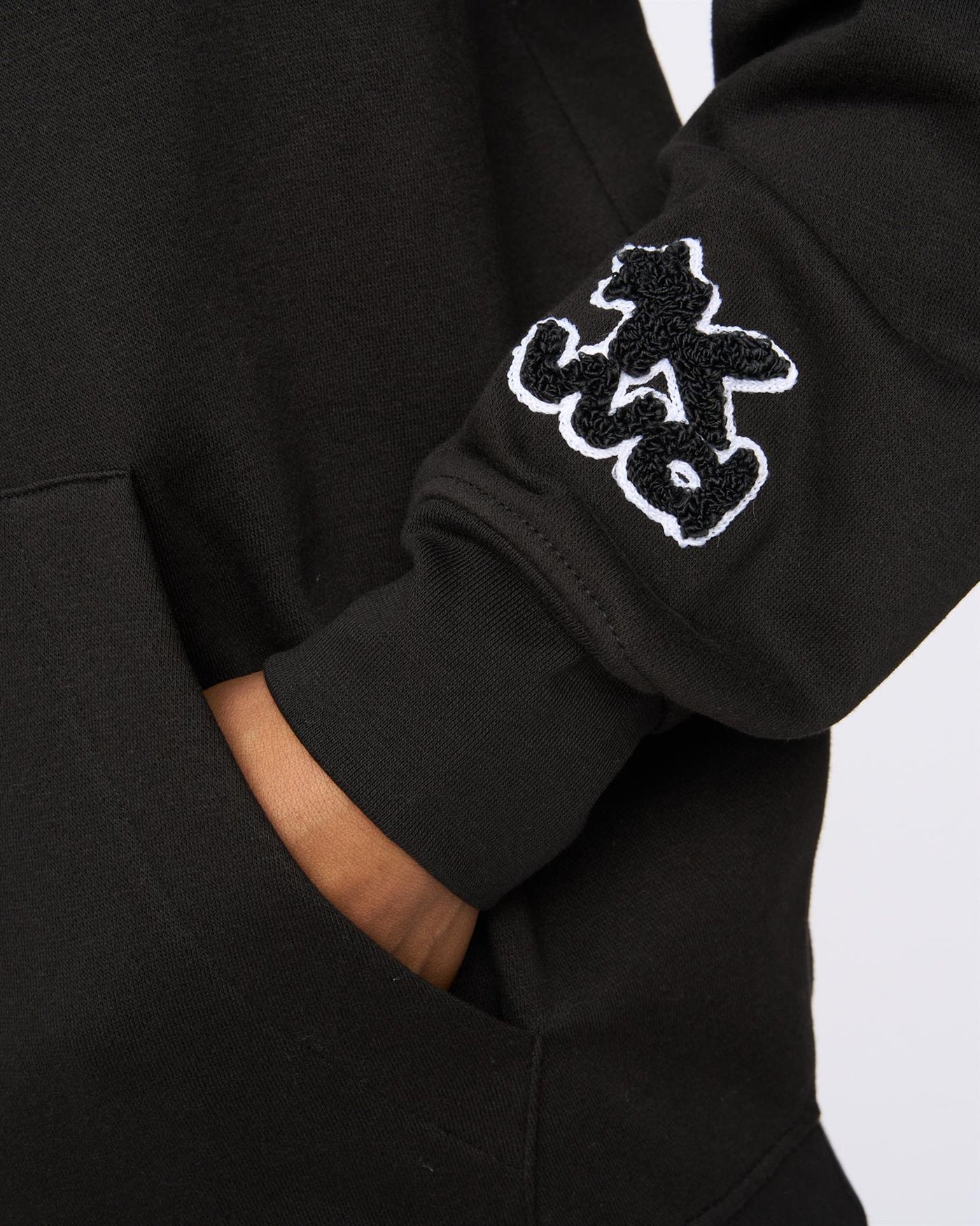 Mens Dashed Hoodie Black