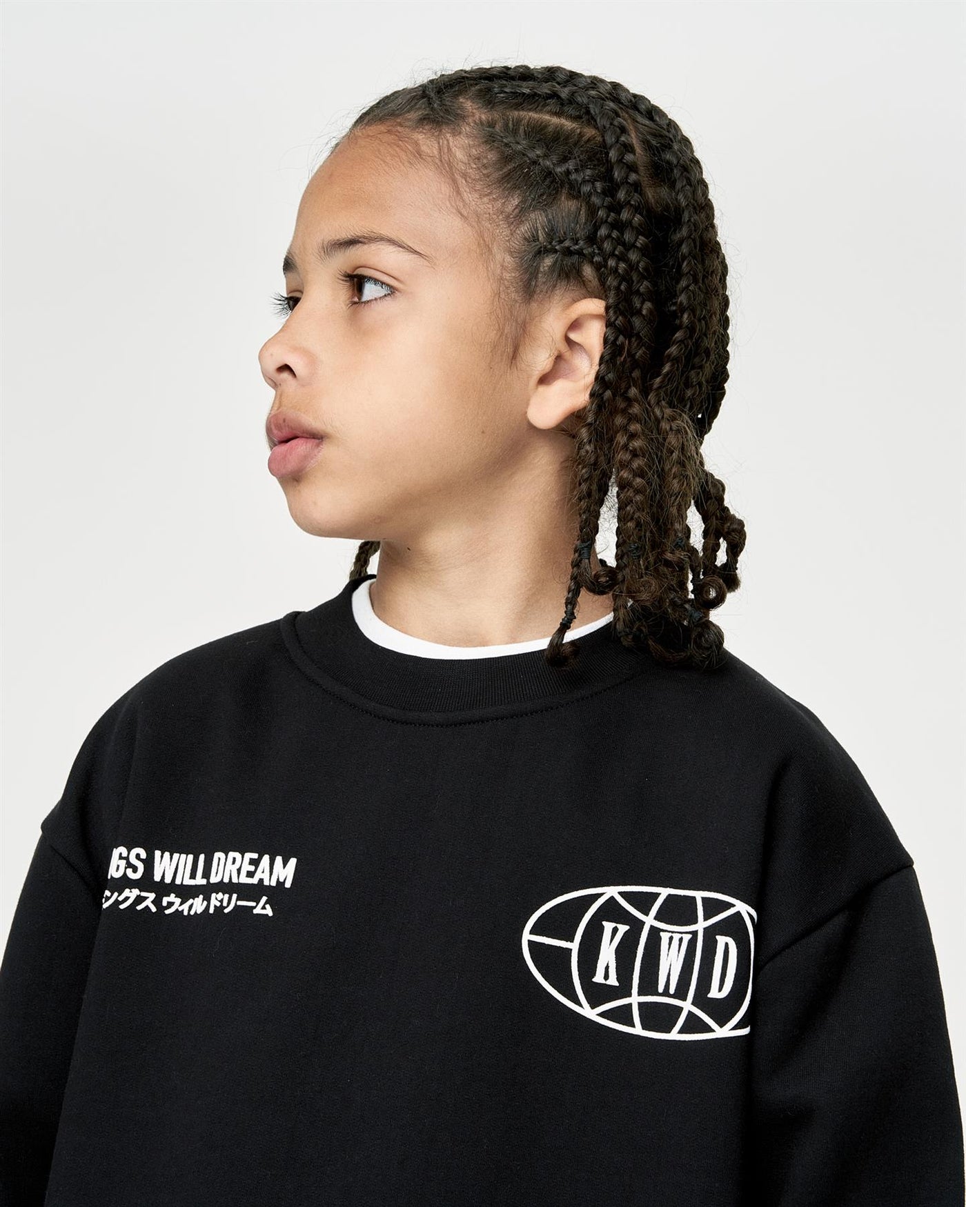 Kids Boys Studio Duo Line Crew Sweat Black