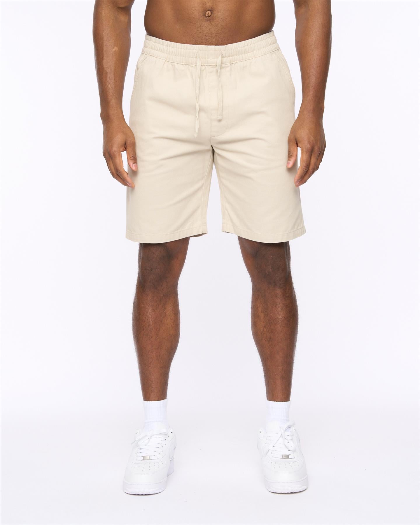 Mens Blansmoore Elastic Waist Shorts Light Stone