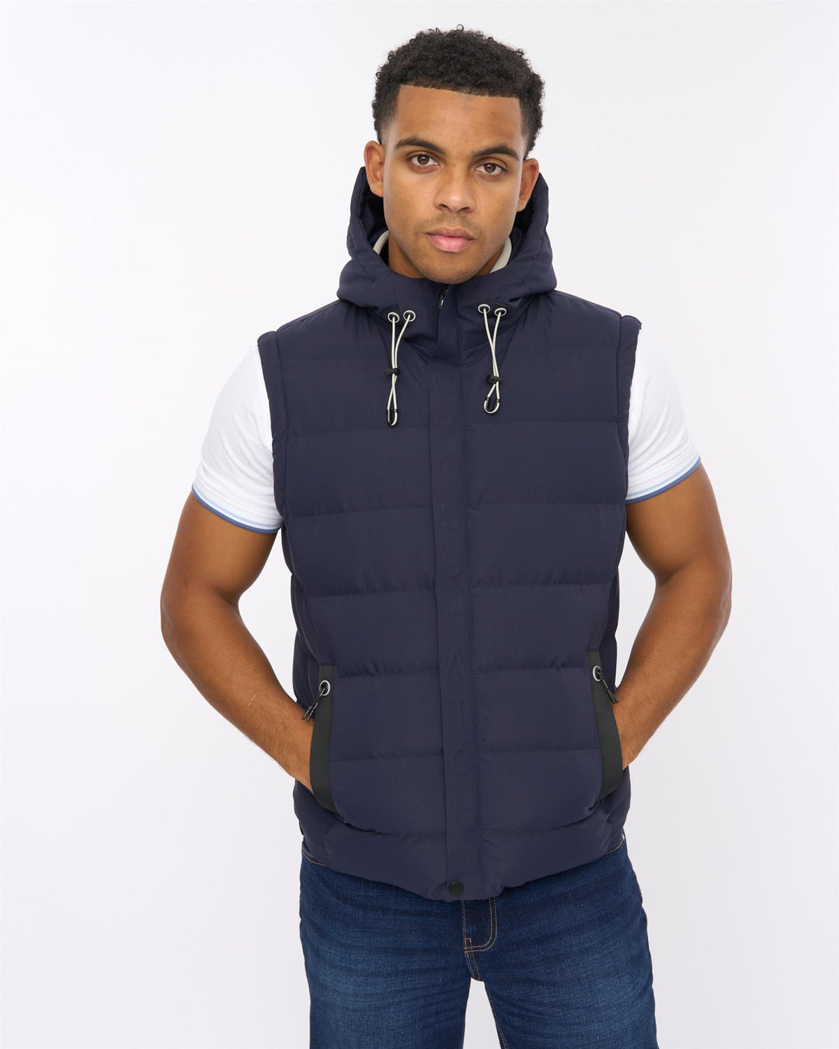 Kampleys Embossed Gilet Navy Navy