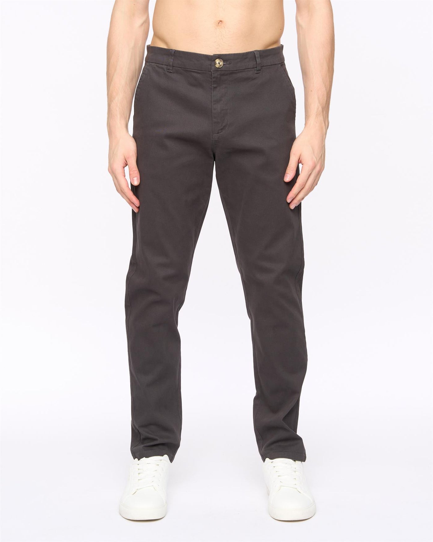 Crosshatch Mens Roysden Chinos Charcoal