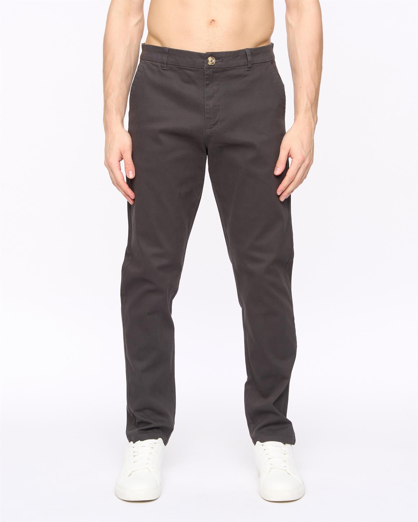 Crosshatch Mens Roysden Chinos Charcoal